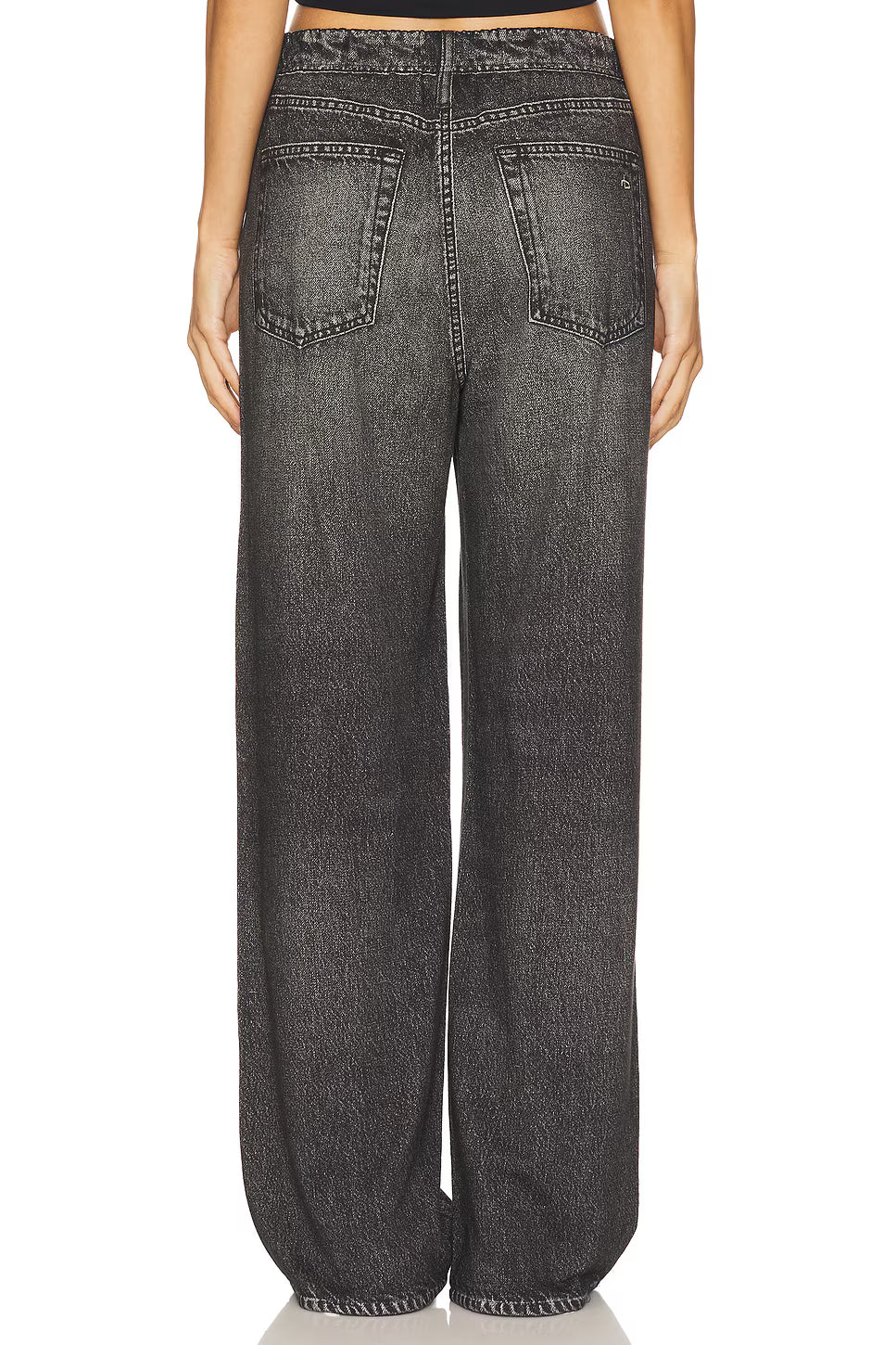 Rag & Bone Miramar Wide Leg Track Pant in Washed Black