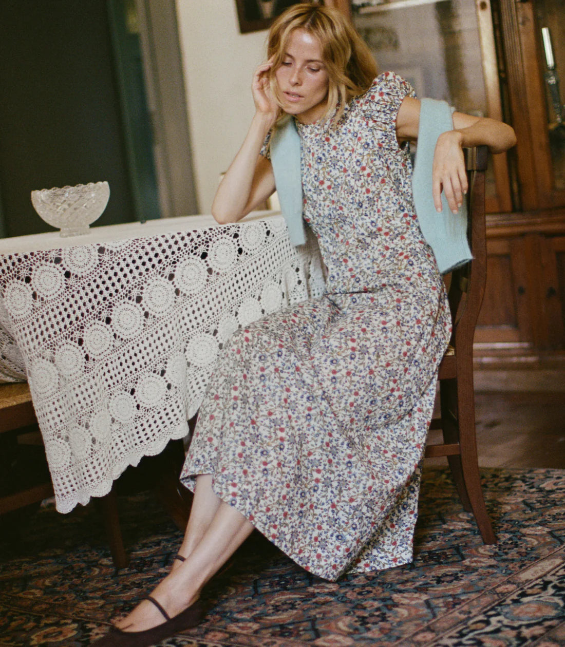 DÔEN Rhodia Dress in Créme Prairie De Montagne