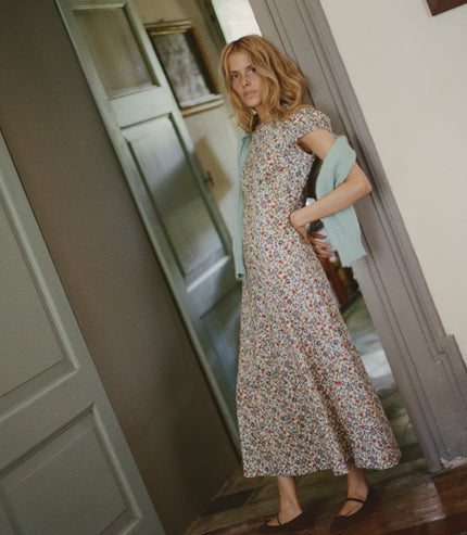 DÔEN Rhodia Dress in Créme Prairie De Montagne