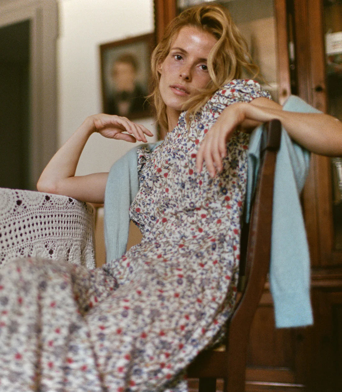 DÔEN Rhodia Dress in Créme Prairie De Montagne