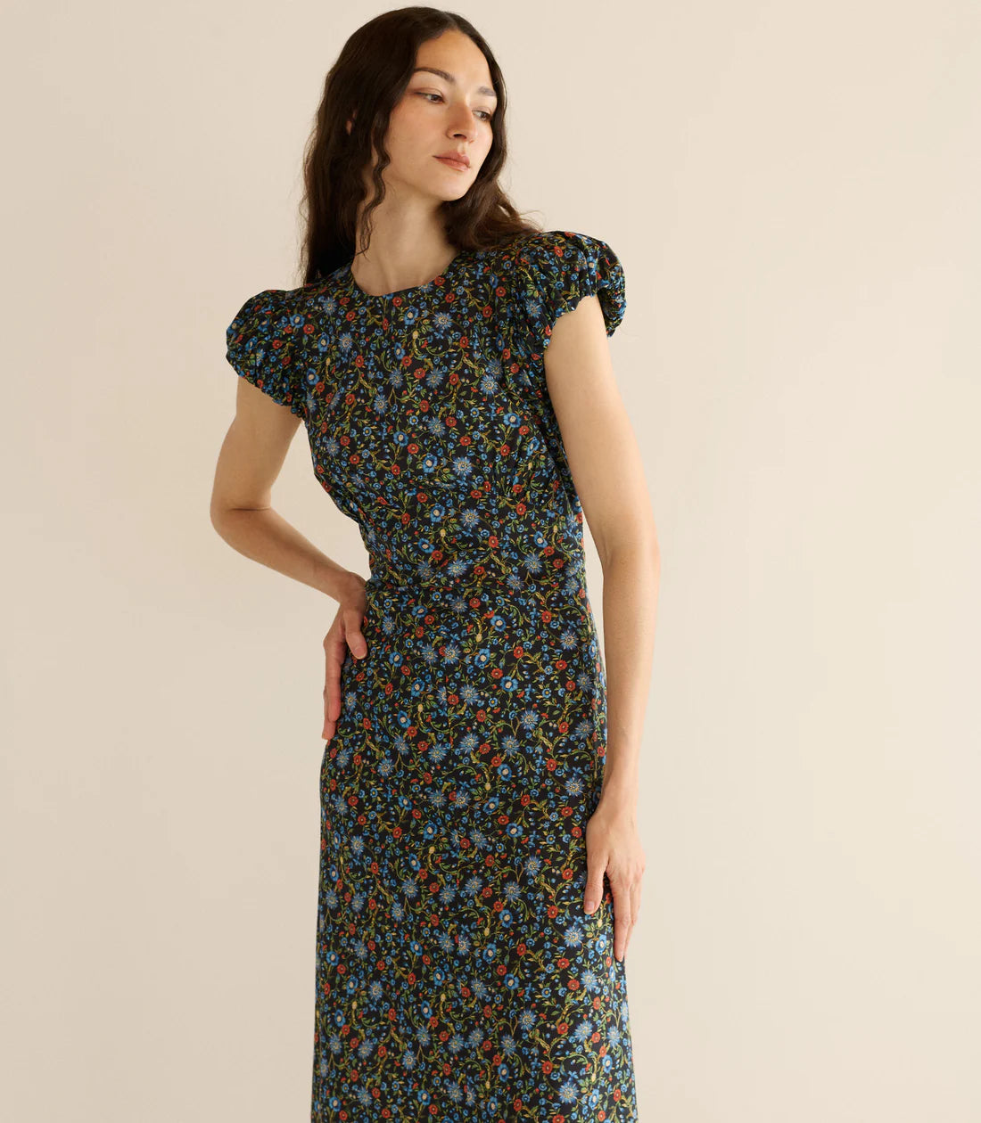 DÔEN Rhodia Dress in Noir Prairie De Montagne