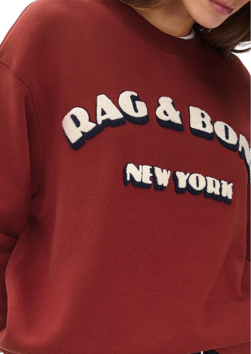 Rag & Bone RBNY Oversized Sweat in Ruby