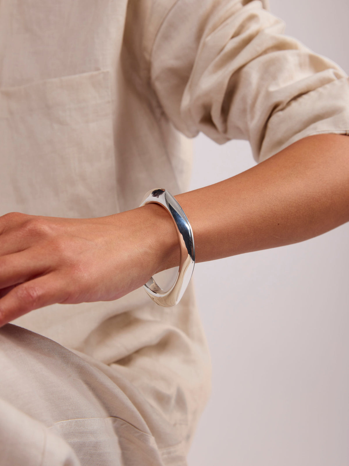 TS Silver Plated Retro Bangle