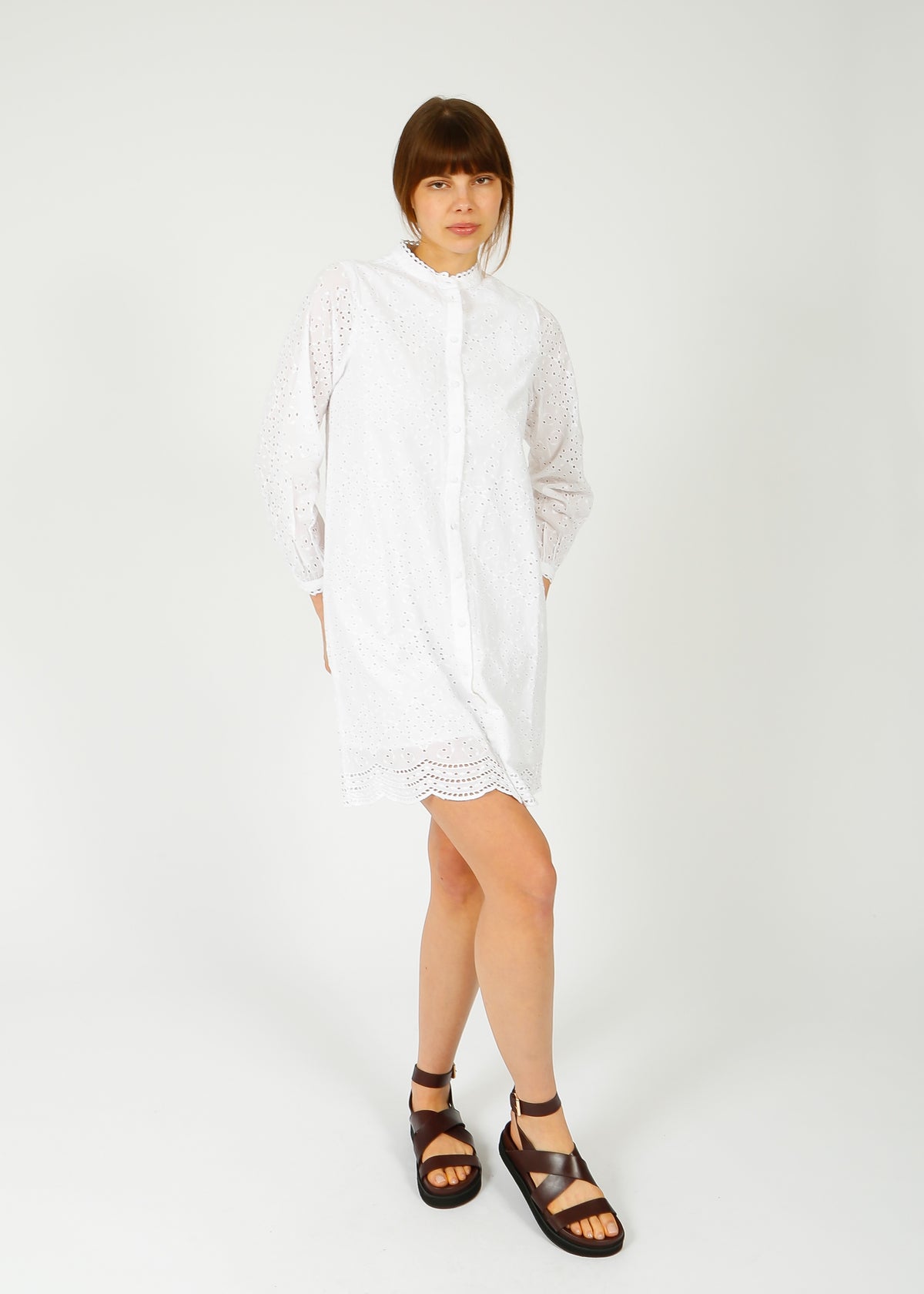 SLF Tatiana Embroidered Dress in White