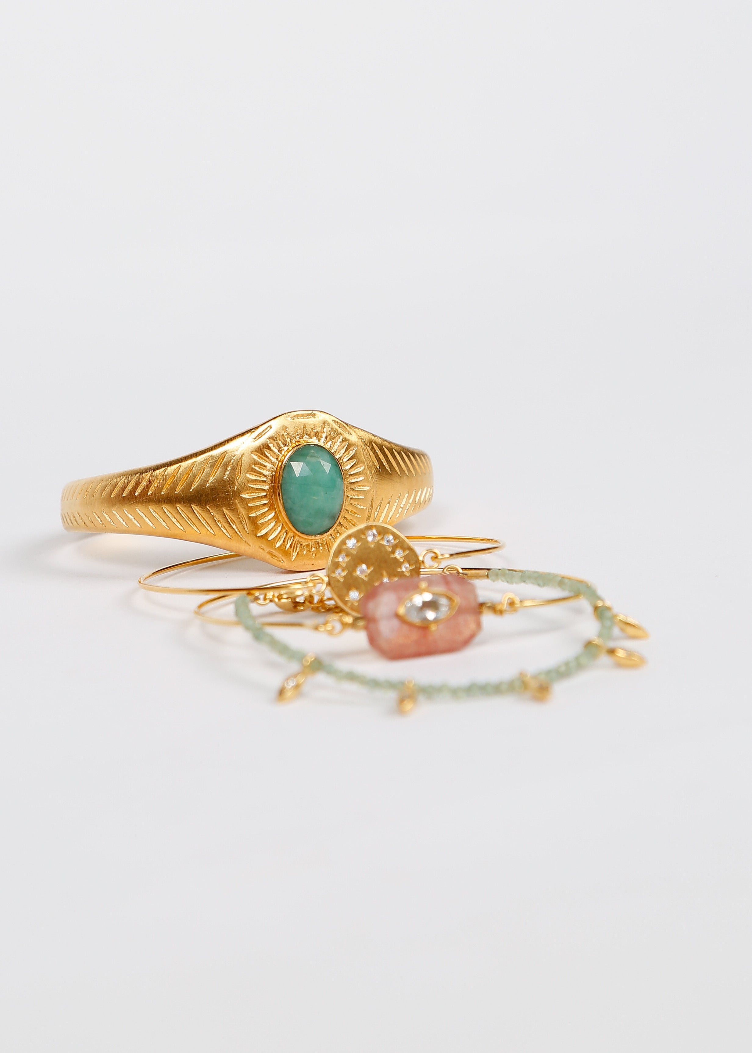 HANKA Inside Jonc Bangle in Strawberry Rose Quartz