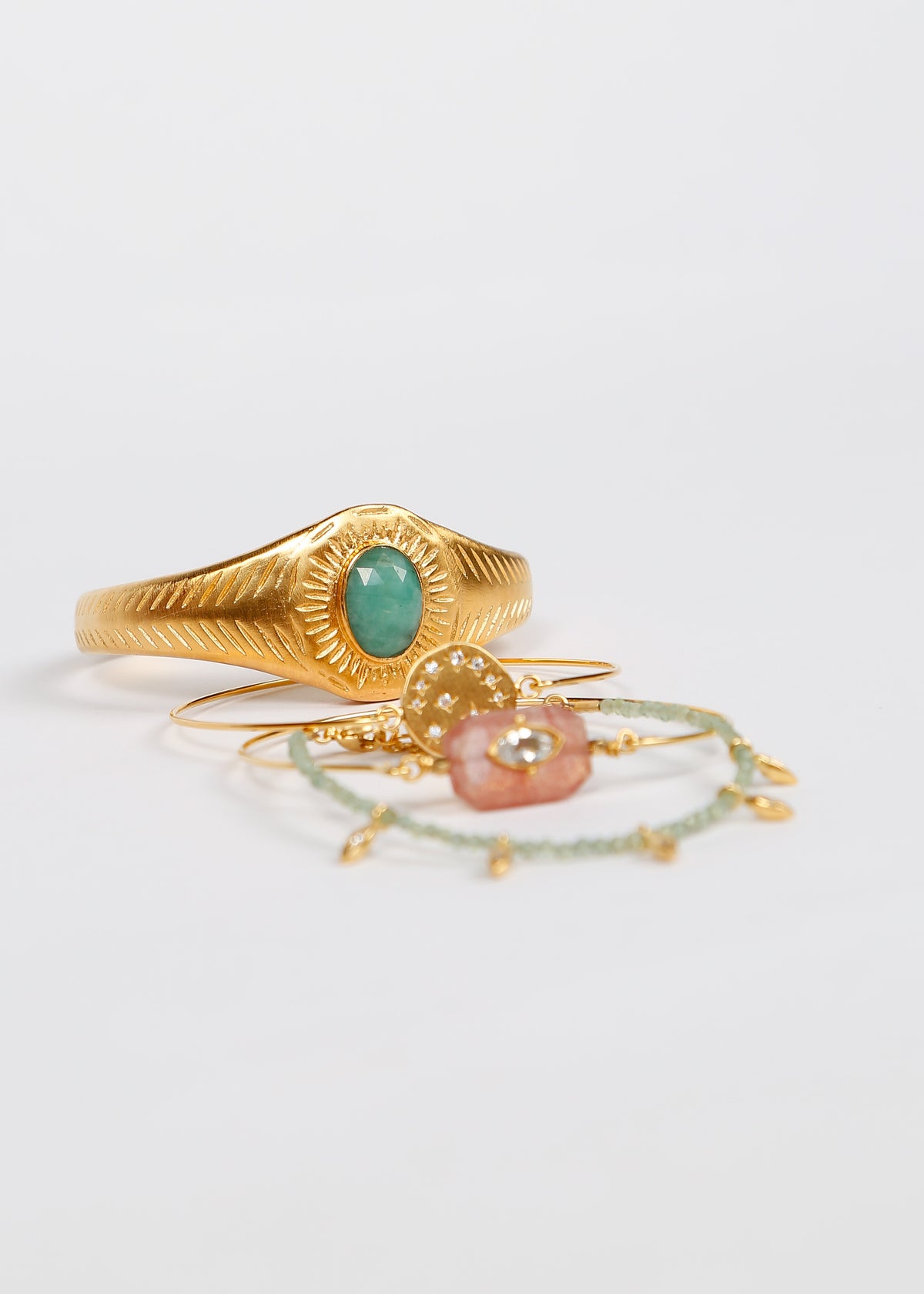 HANKA Inside Jonc Bangle in Strawberry Rose Quartz