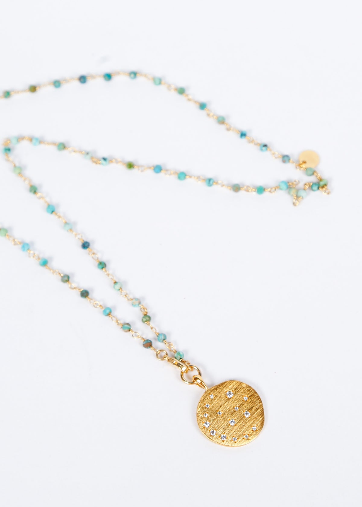 HANKA Happy Necklace in African Turquoise, Moonlight Zirconium
