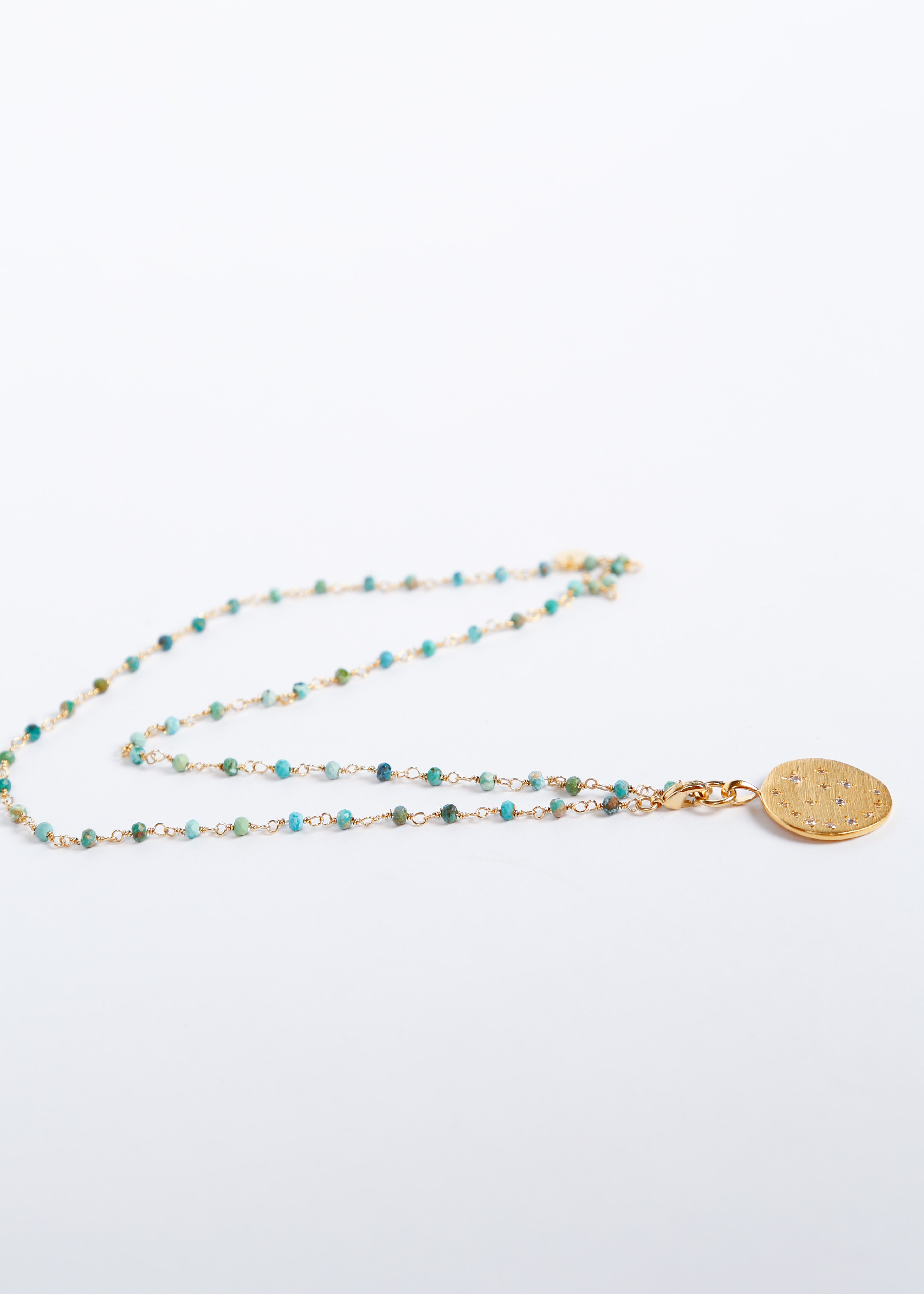HANKA Happy Necklace in African Turquoise, Moonlight Zirconium