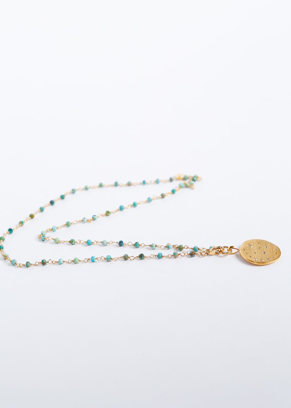 HANKA Happy Necklace in African Turquoise, Moonlight Zirconium