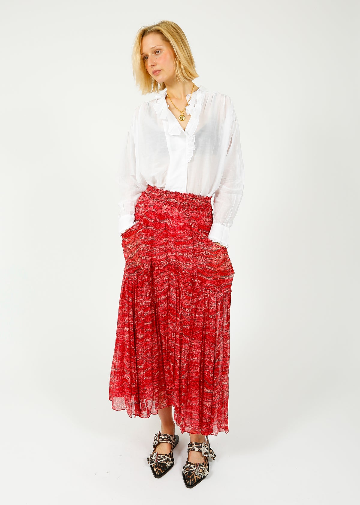 Marant Etoile Veronique Skirt in Red