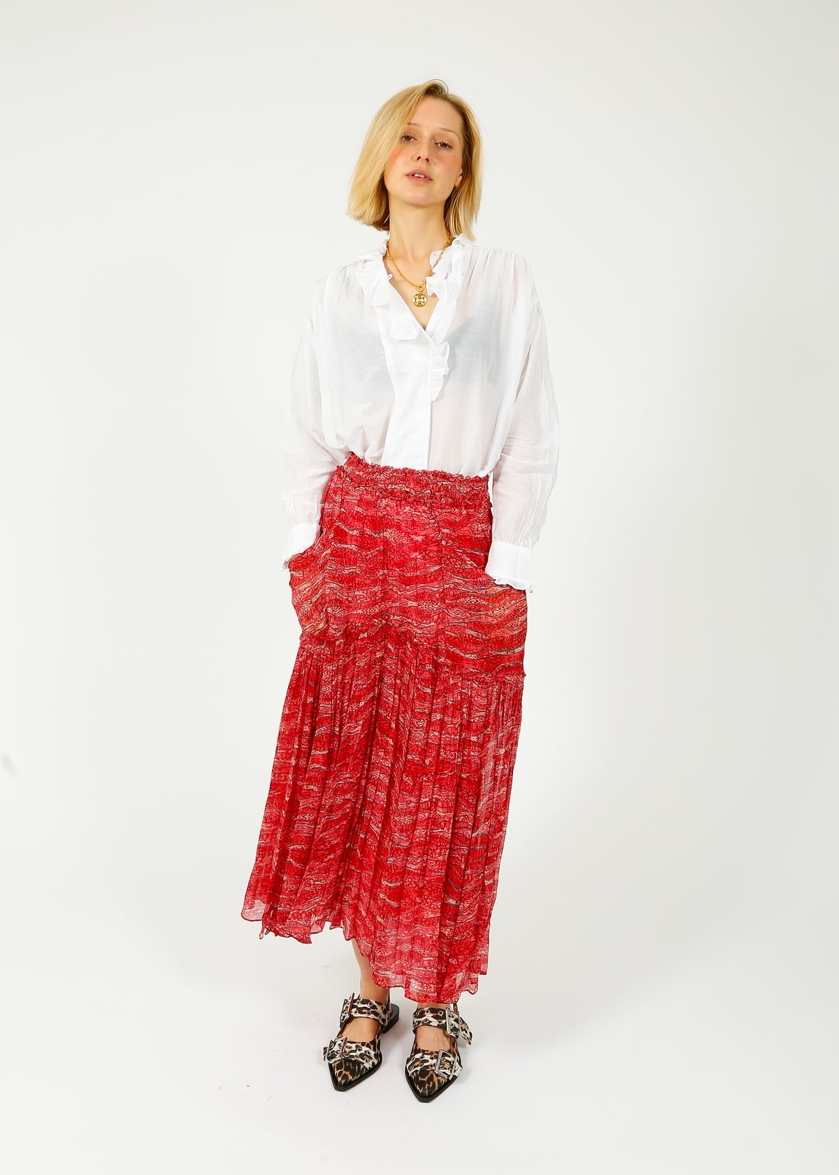 Marant Etoile Veronique Skirt in Red