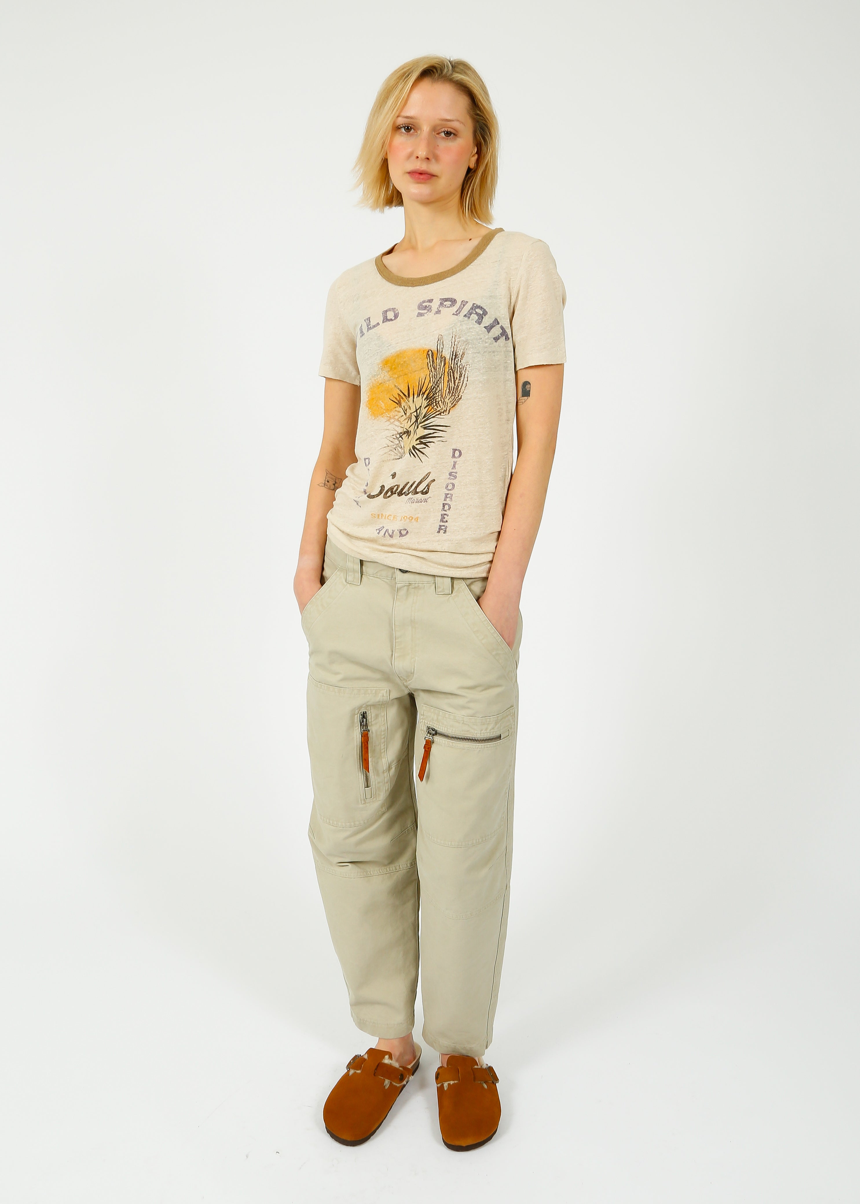 Marant Etoile Kiliann Tee in Ecru, Sand