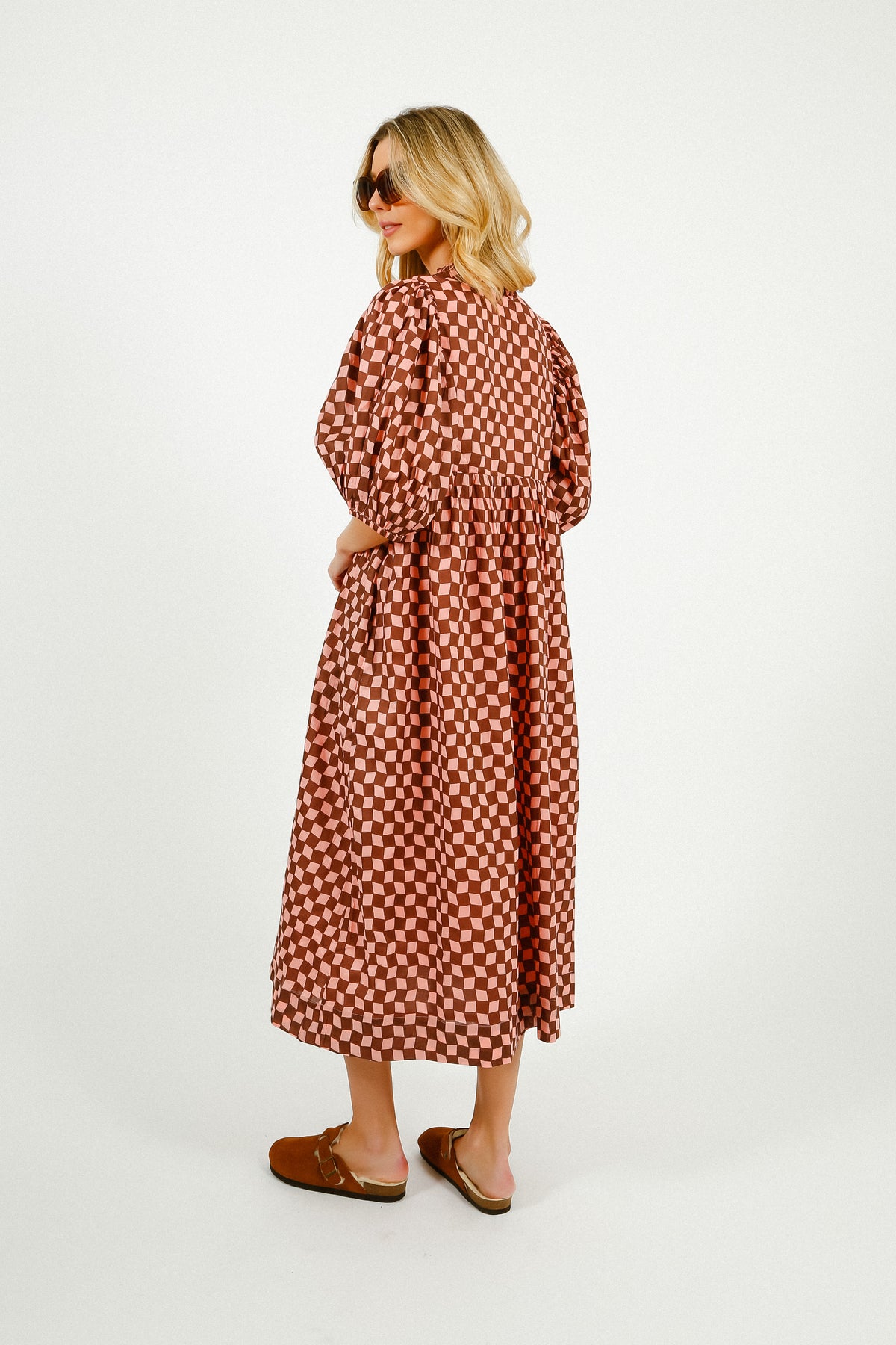 BONTE Briony Dress in Brown, Pink