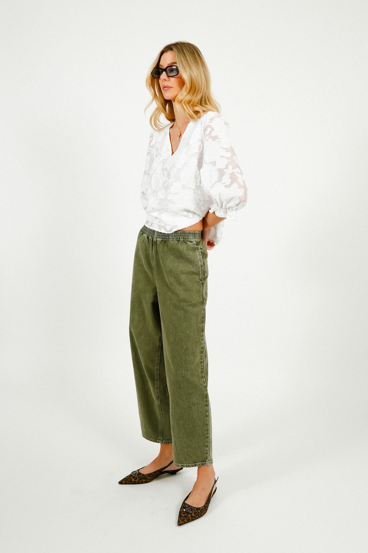 American Vintage Uzatown Trousers in Olive