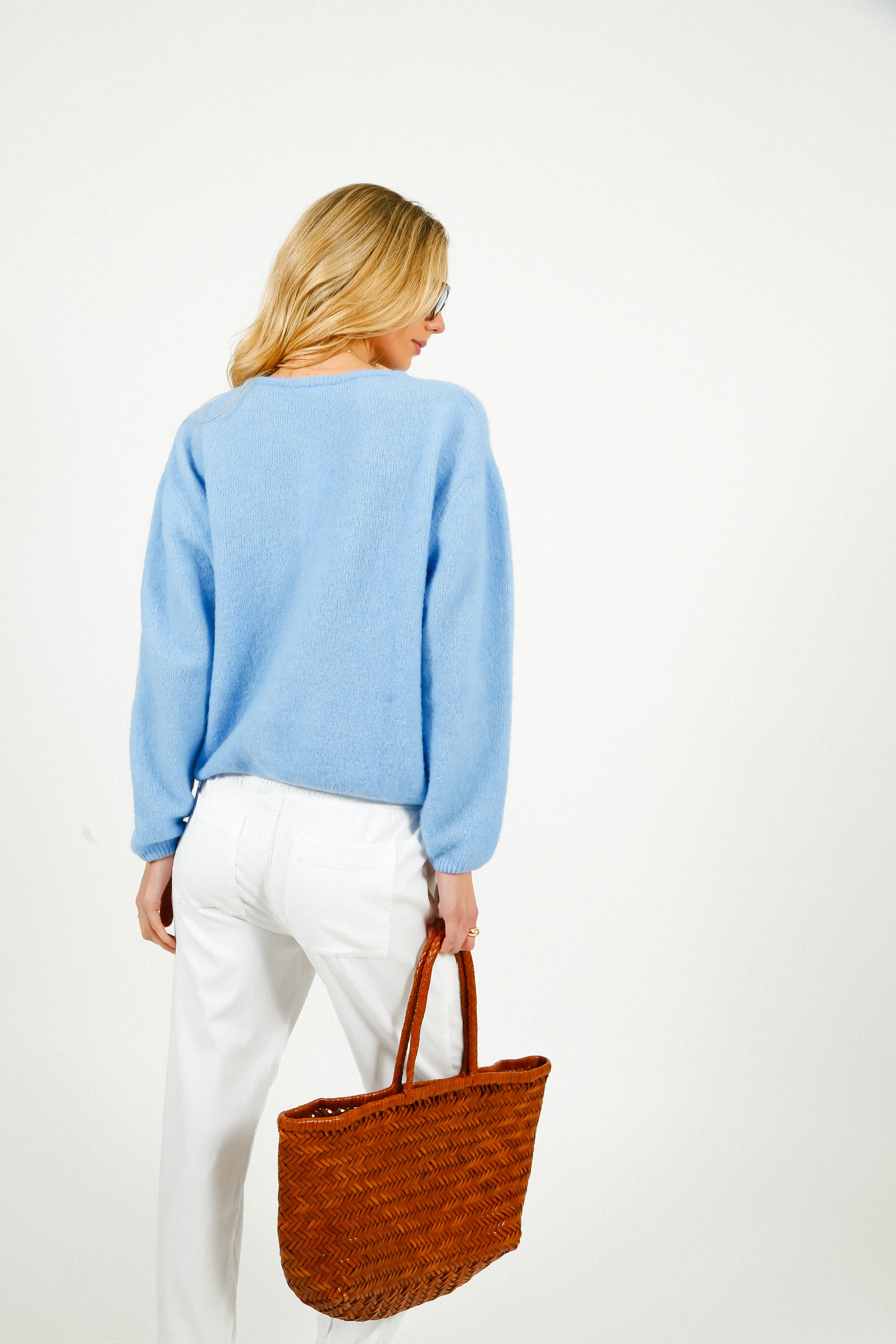 American Vintage Vitow Knit Cardi in Atmosphere Chine