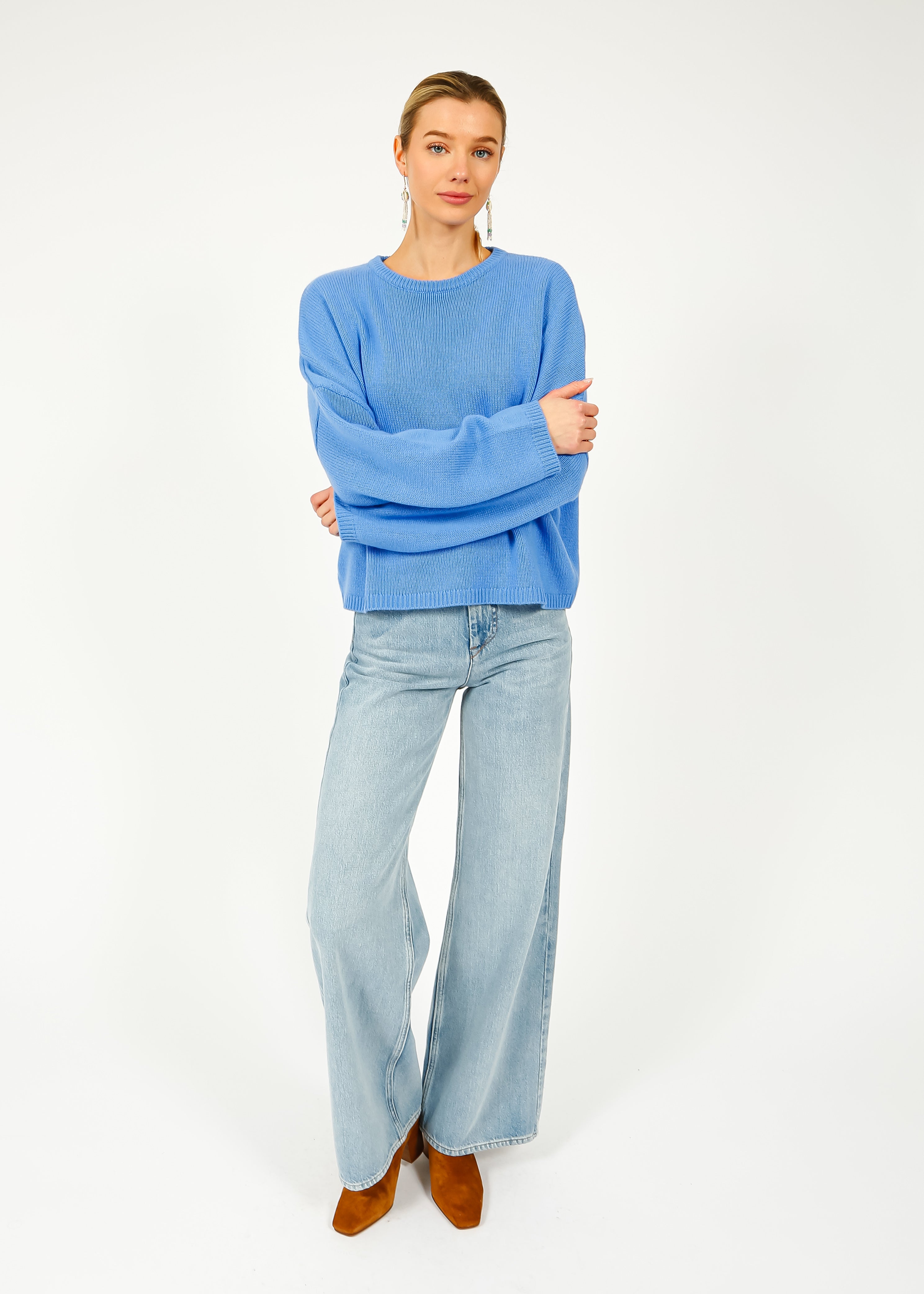 VK Oaklynn Boxy Knit in Mountain Blue