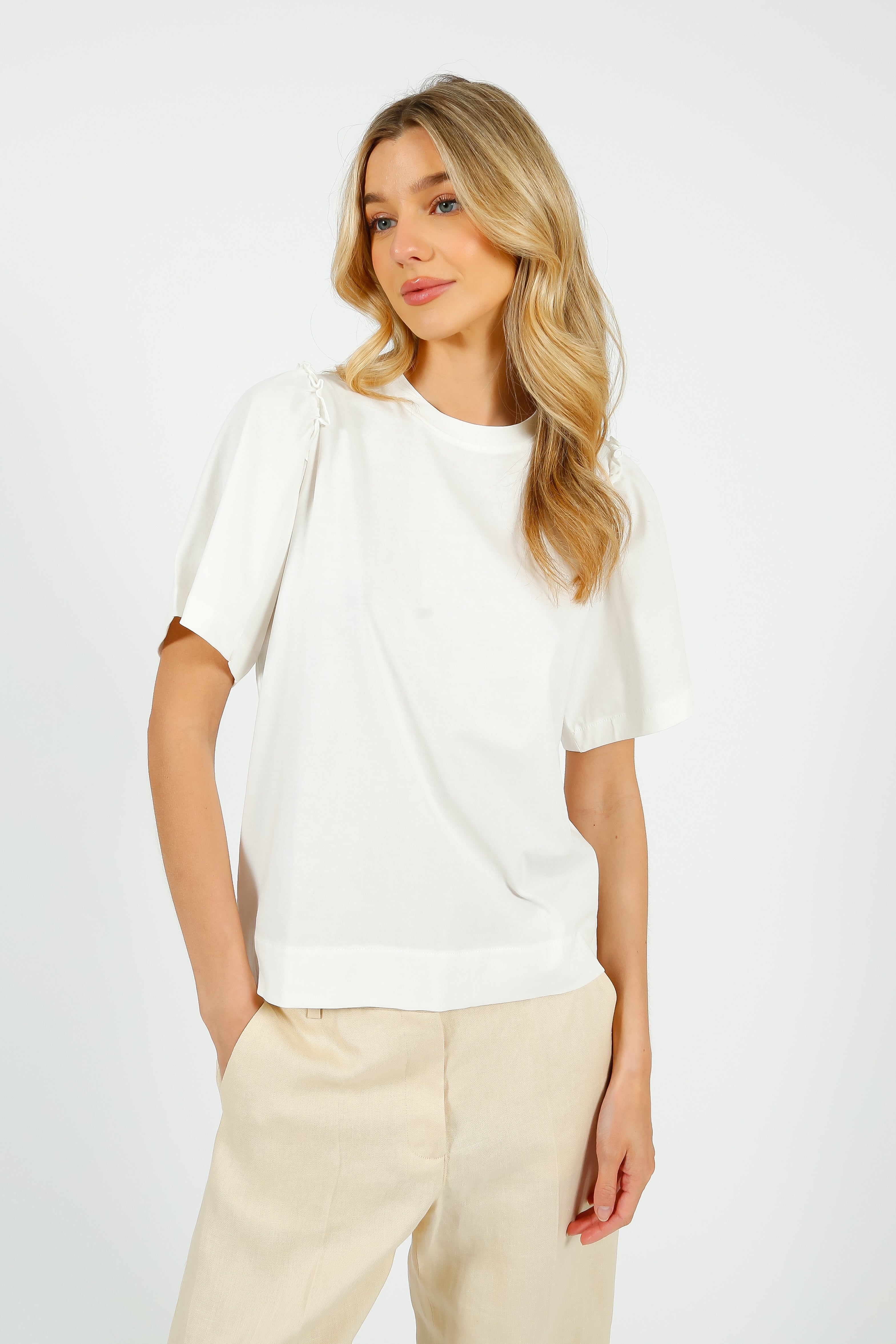 SLF Penelope Ruffle Tee in White