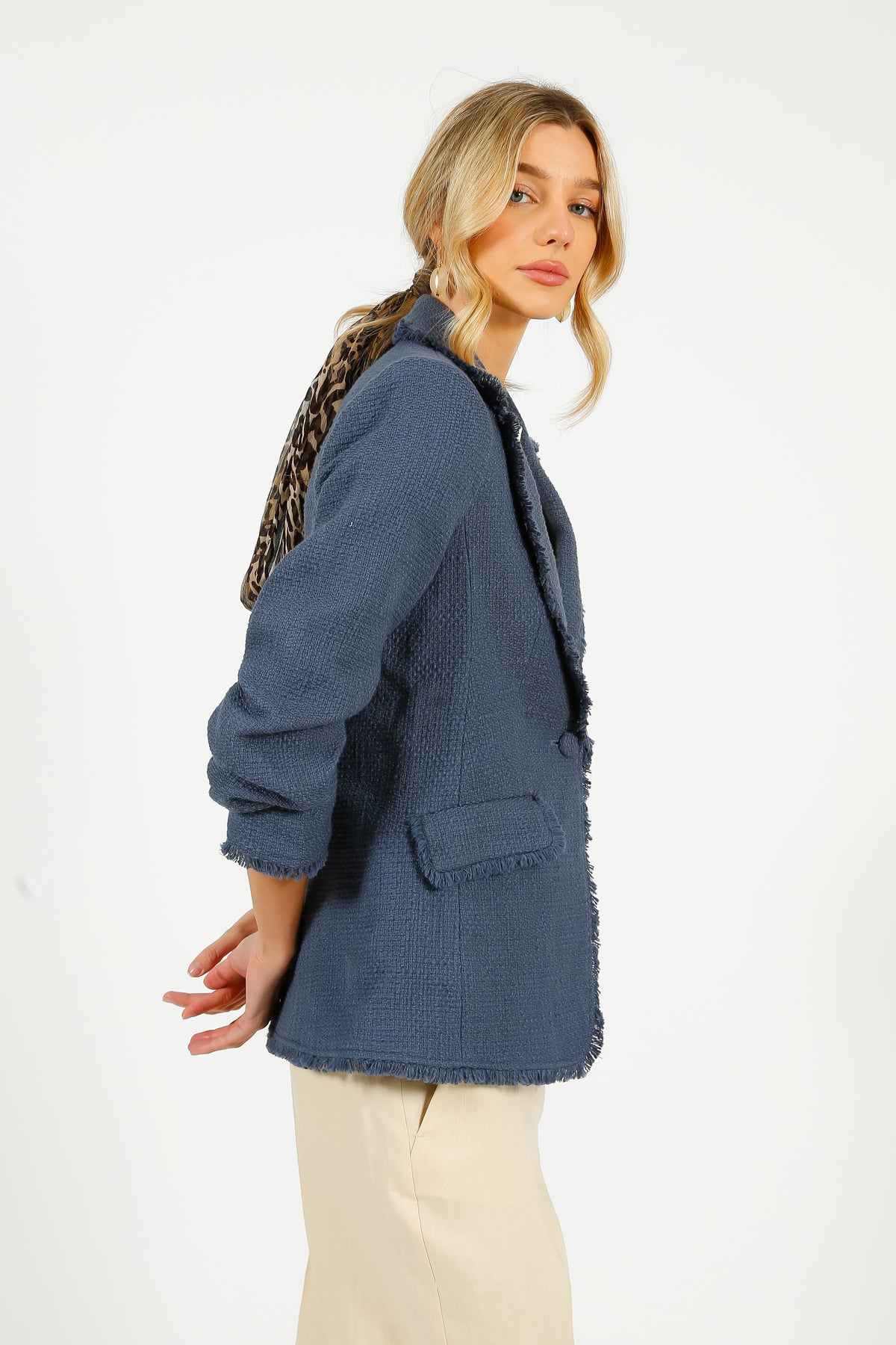 Cinq à Sept Boucle Khloe Blazer in Shadow