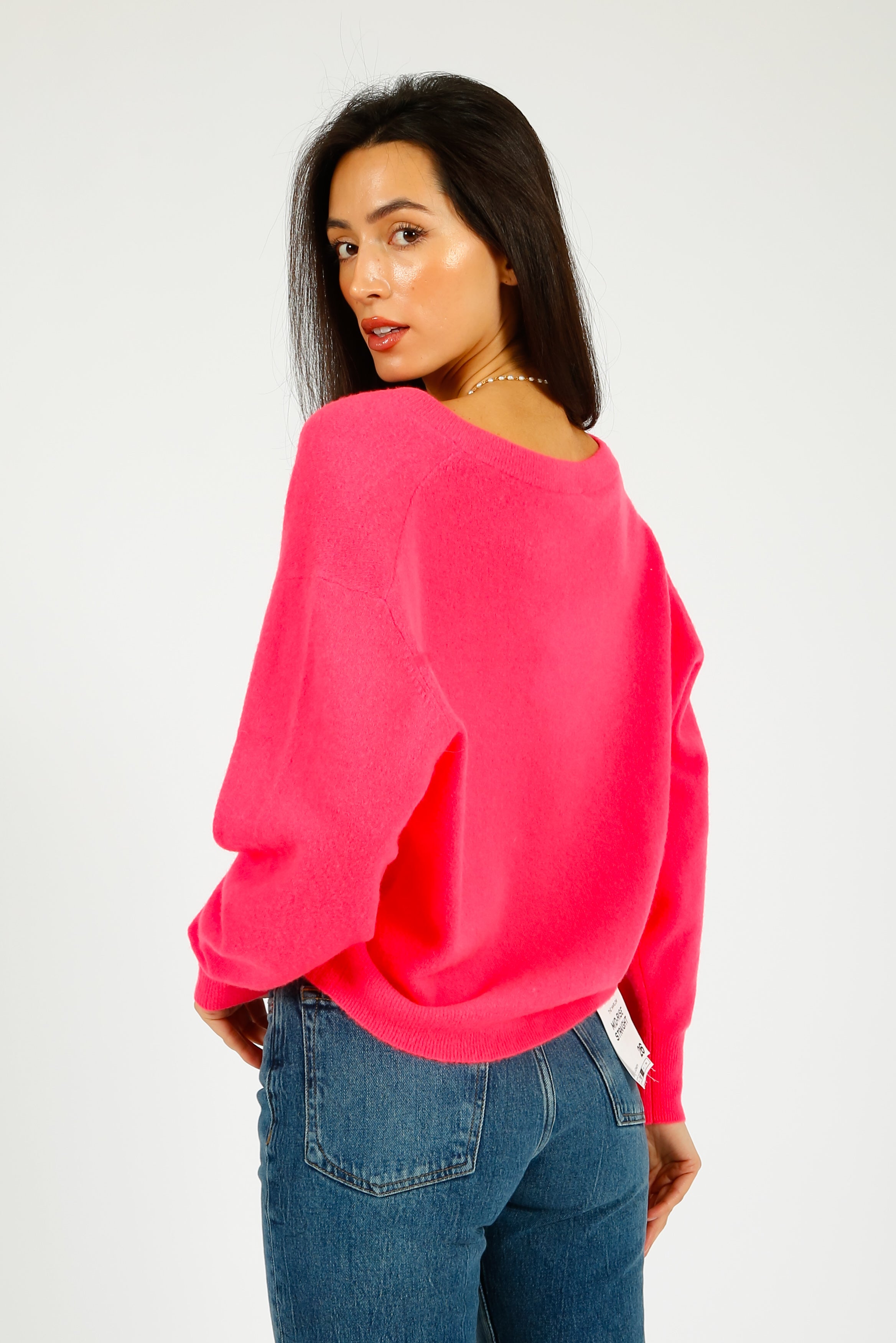 AV Raxow V Neck Knit in Hortensia Fluro