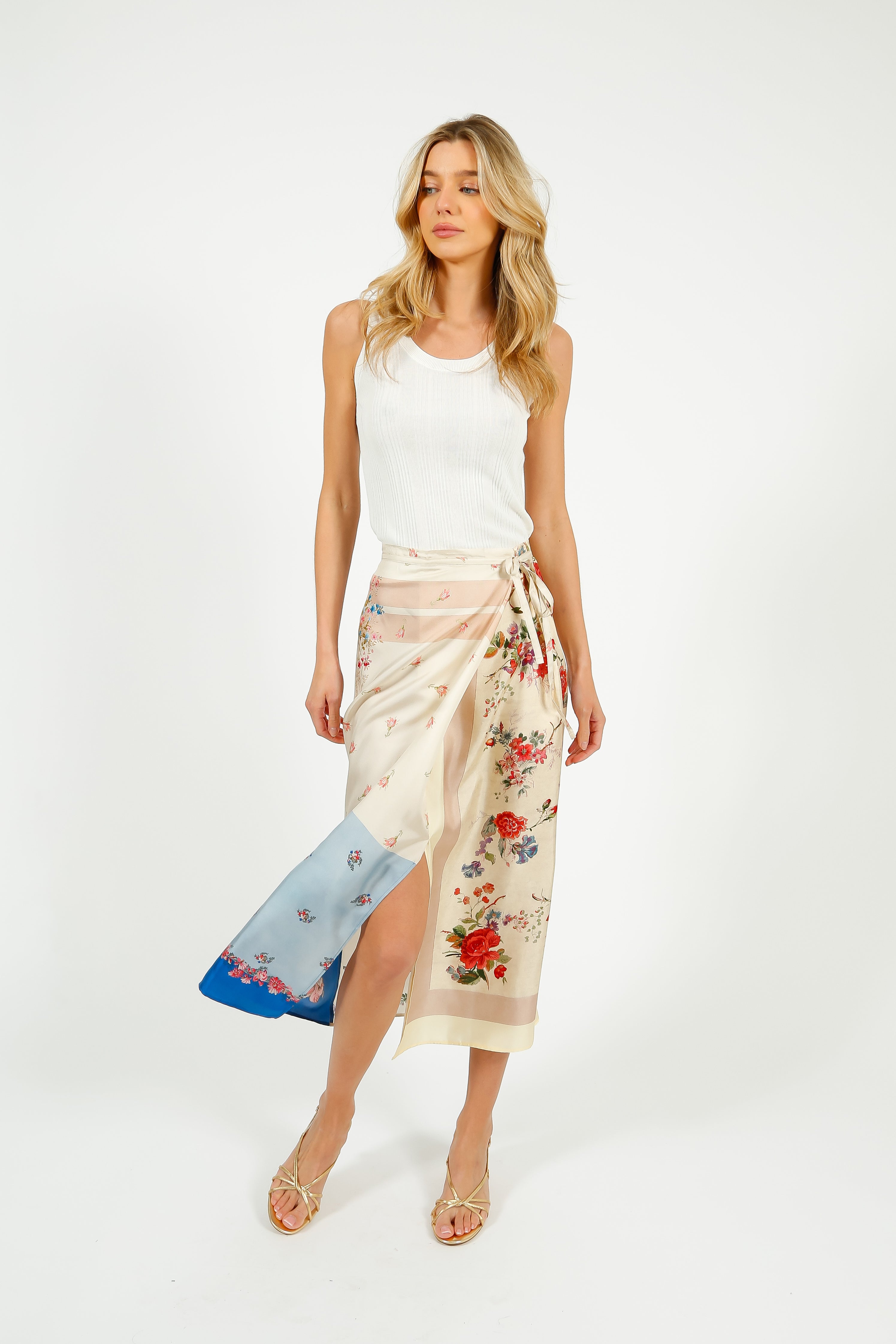 MM Peggi Printed Skirt in Ivory