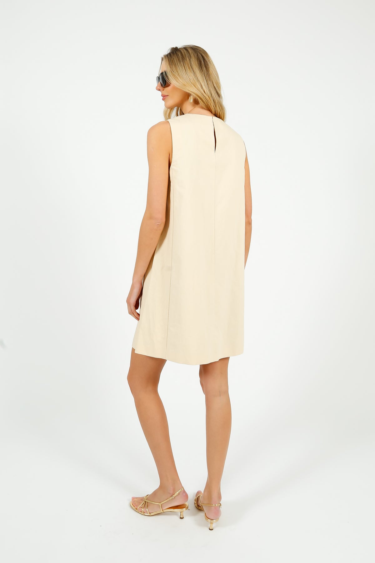 MM Donald Dress in Ivory Geometric