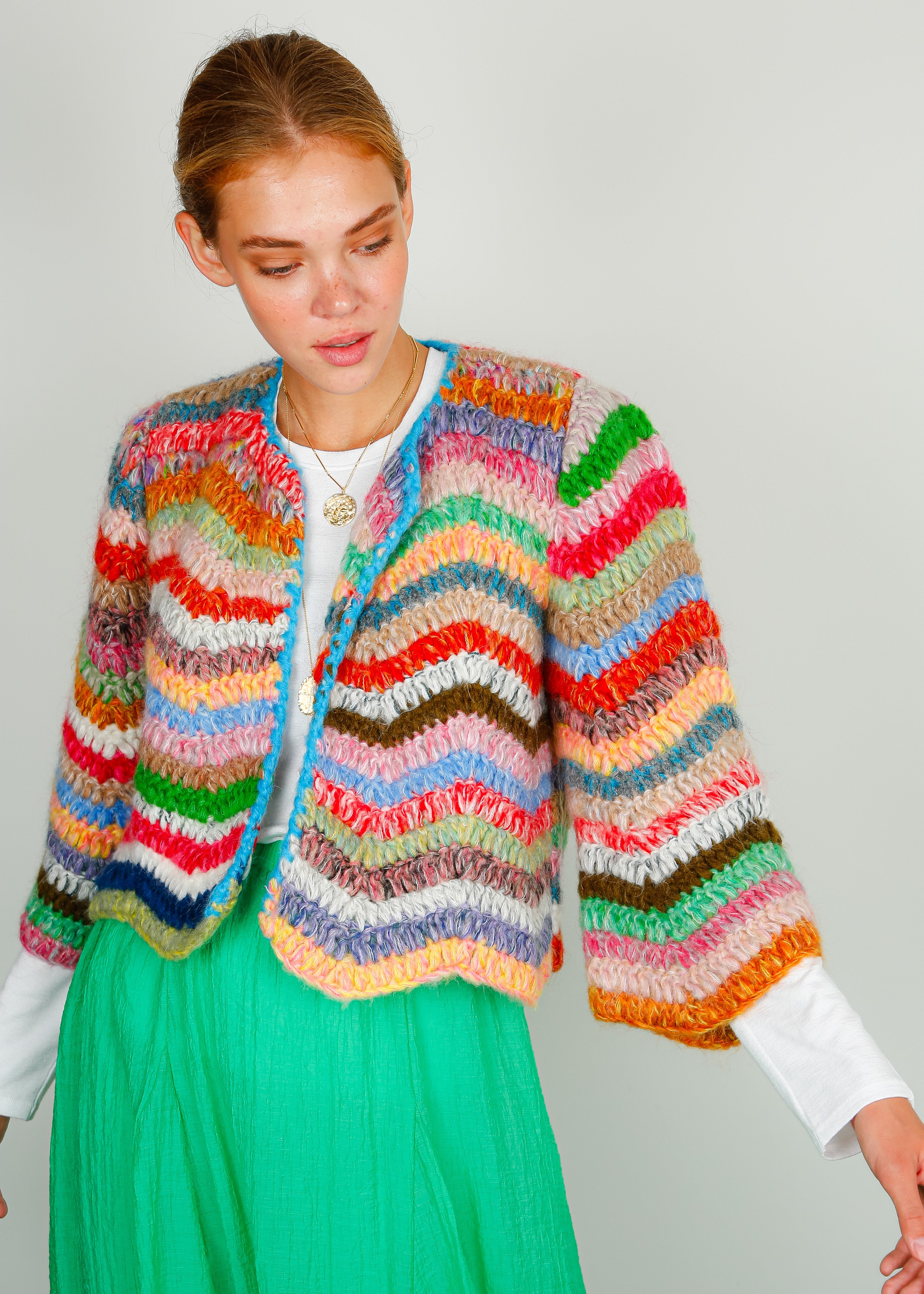 DAWN X DARE Ginza Cardi in Multi Stripe EXCLUSIVE