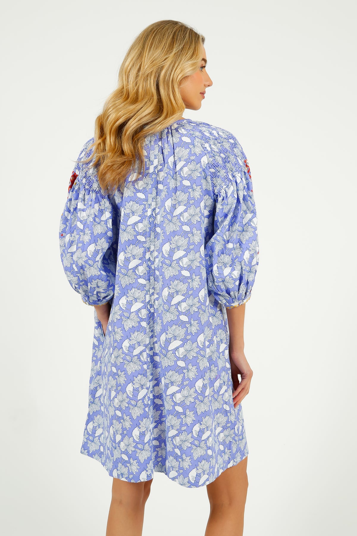 PDS 328 Lila Print Dress in Orange Emb