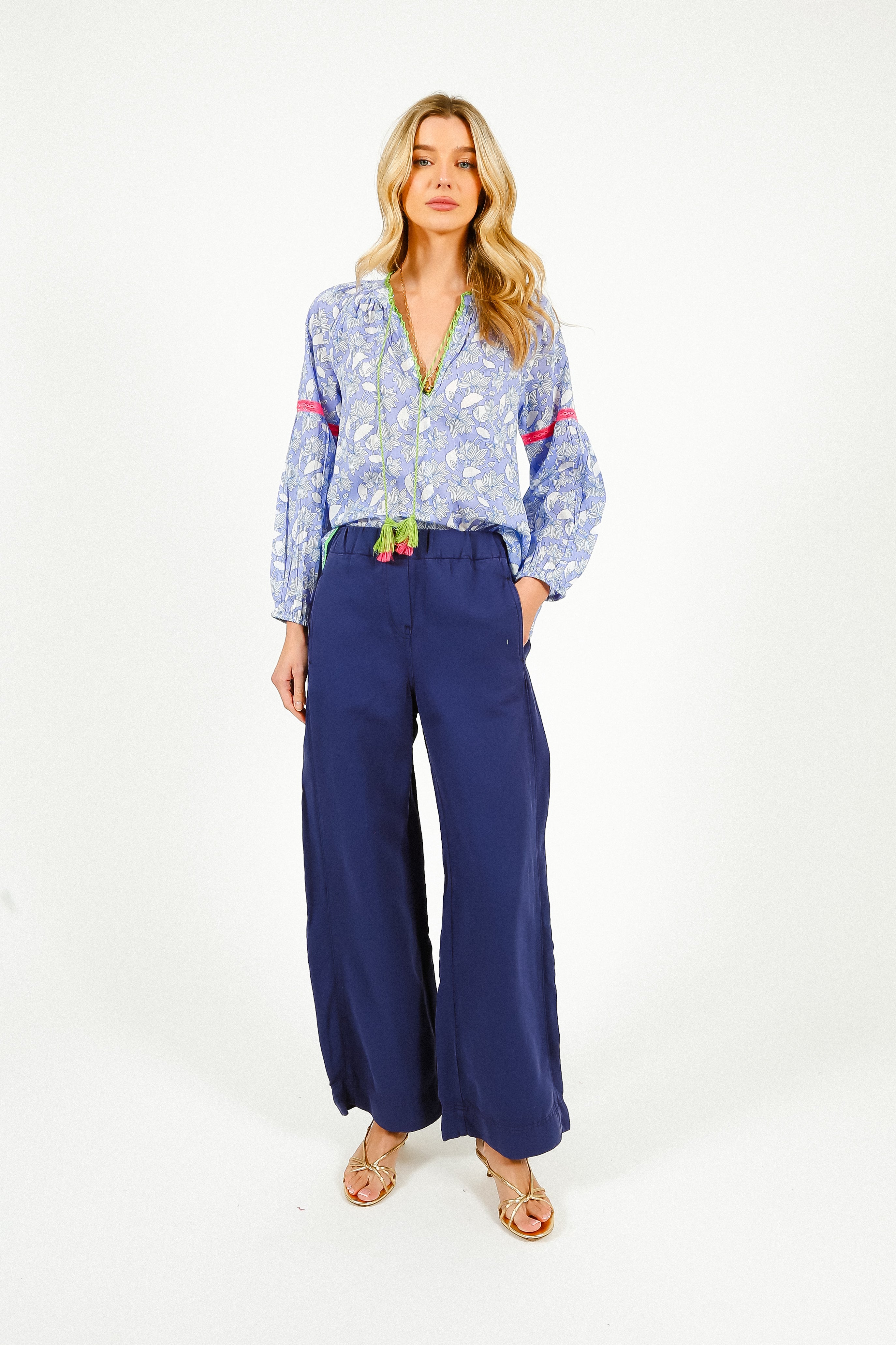 TINSELS Carlo Radio Trousers in Blue