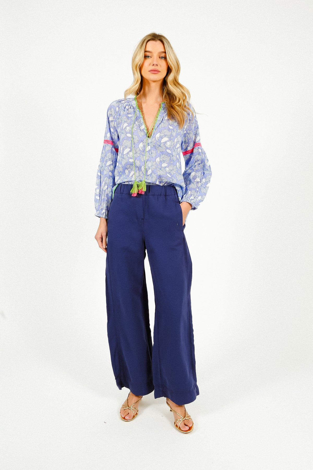 TINSELS Carlo Radio Trousers in Blue