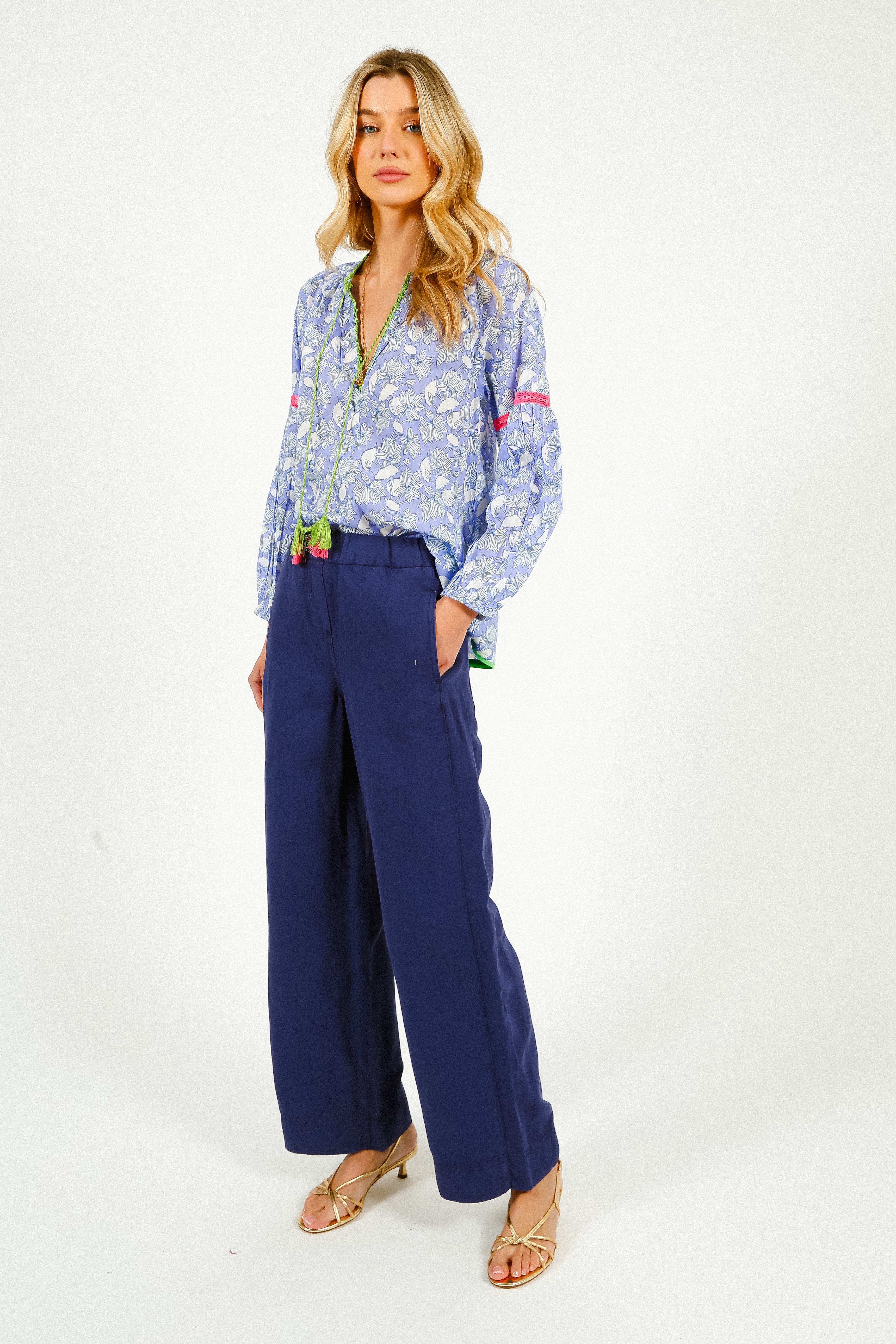 TINSELS Carlo Radio Trousers in Blue