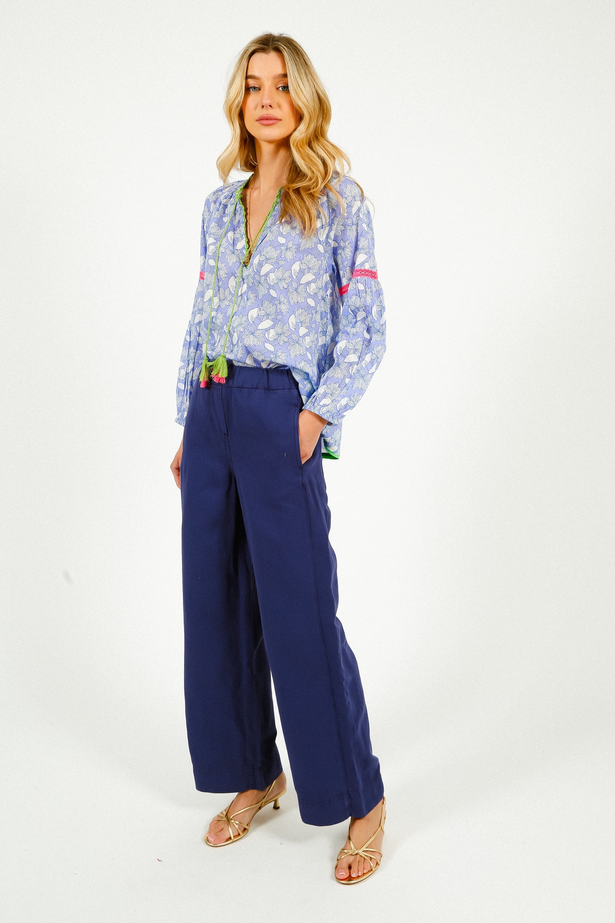 TINSELS Carlo Radio Trousers in Blue