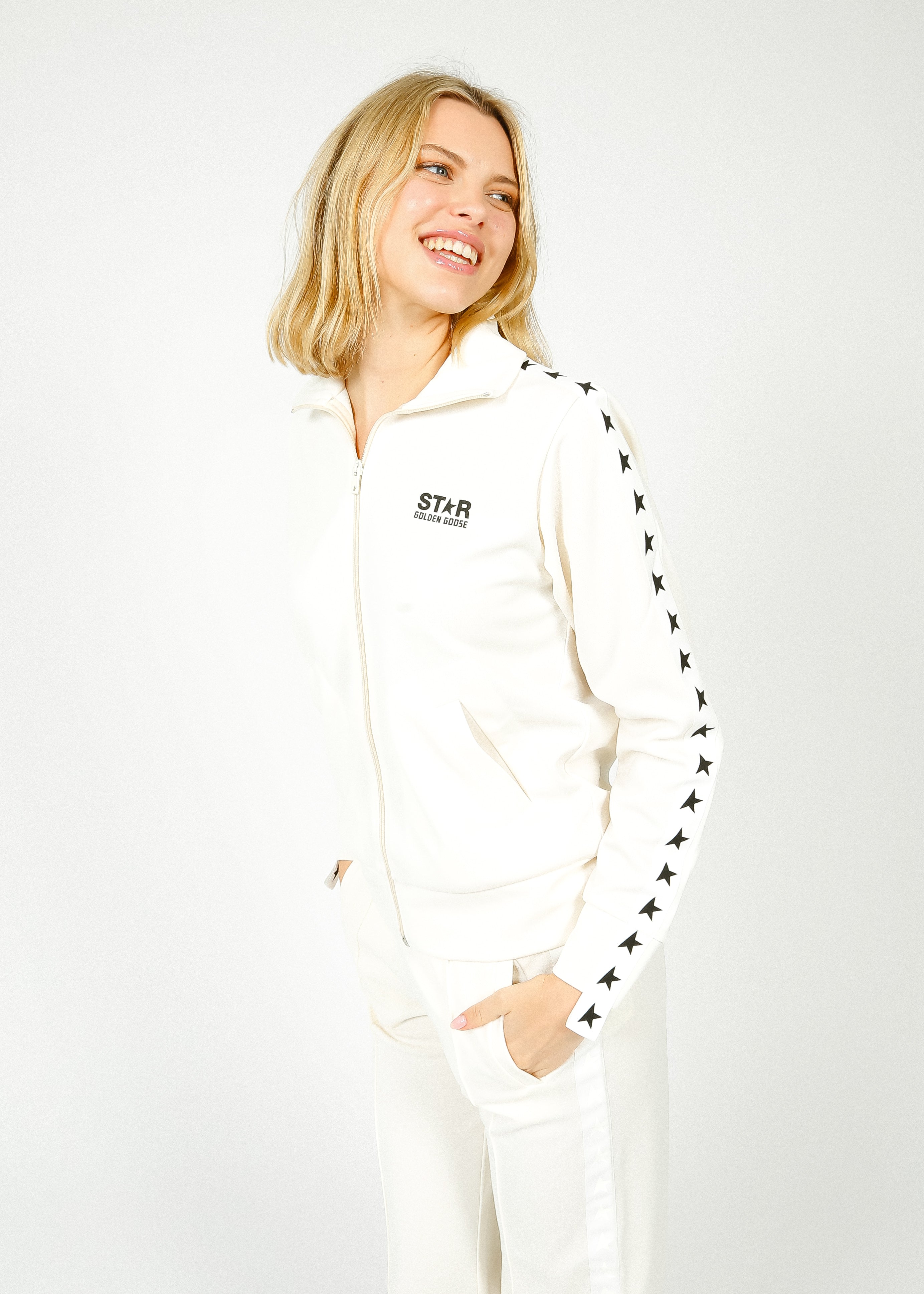 GG Denise Star Track Jacket in Papyrus