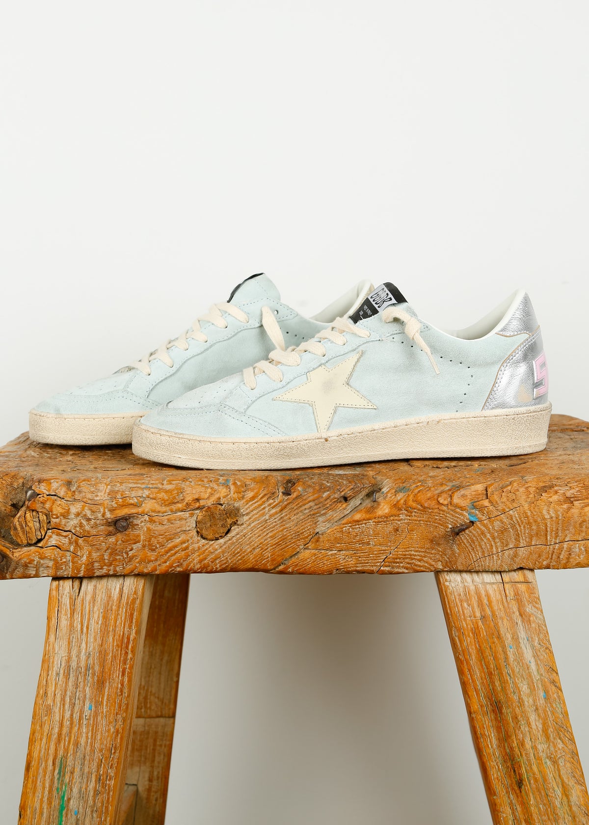 GG Ballstar Suede in Aqua Marine, Ivory