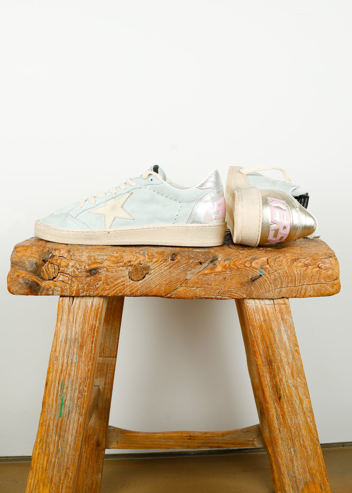GG Ballstar Suede in Aqua Marine, Ivory