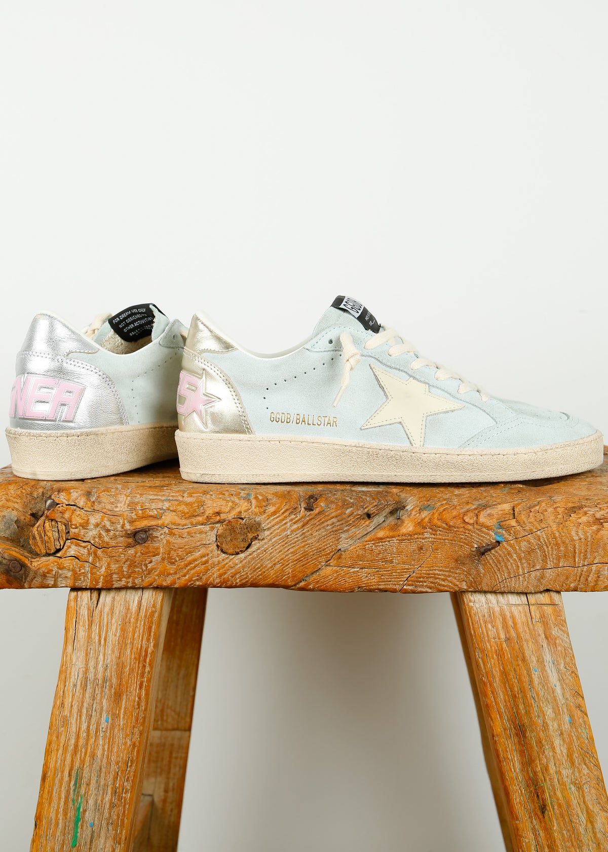 GG Ballstar Suede in Aqua Marine, Ivory