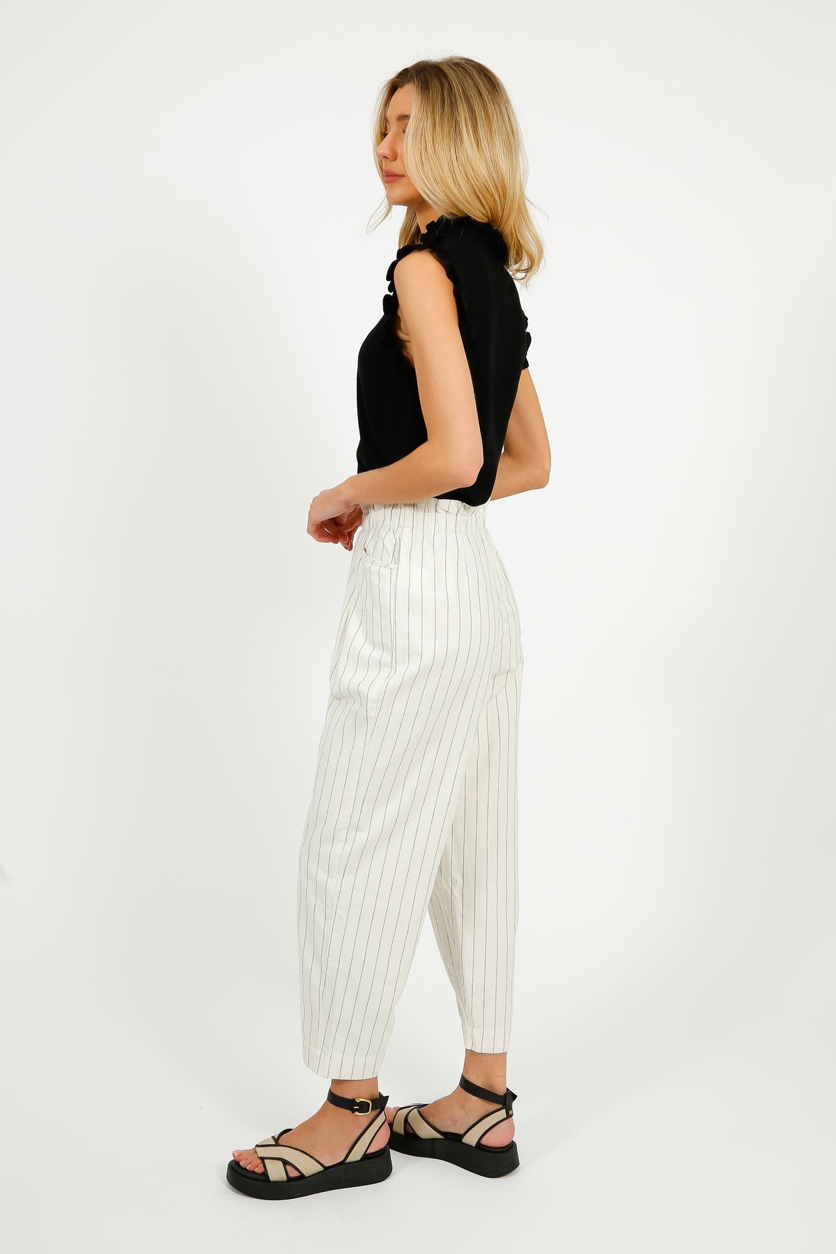 BR Lilo Pants in Stripe Ecru