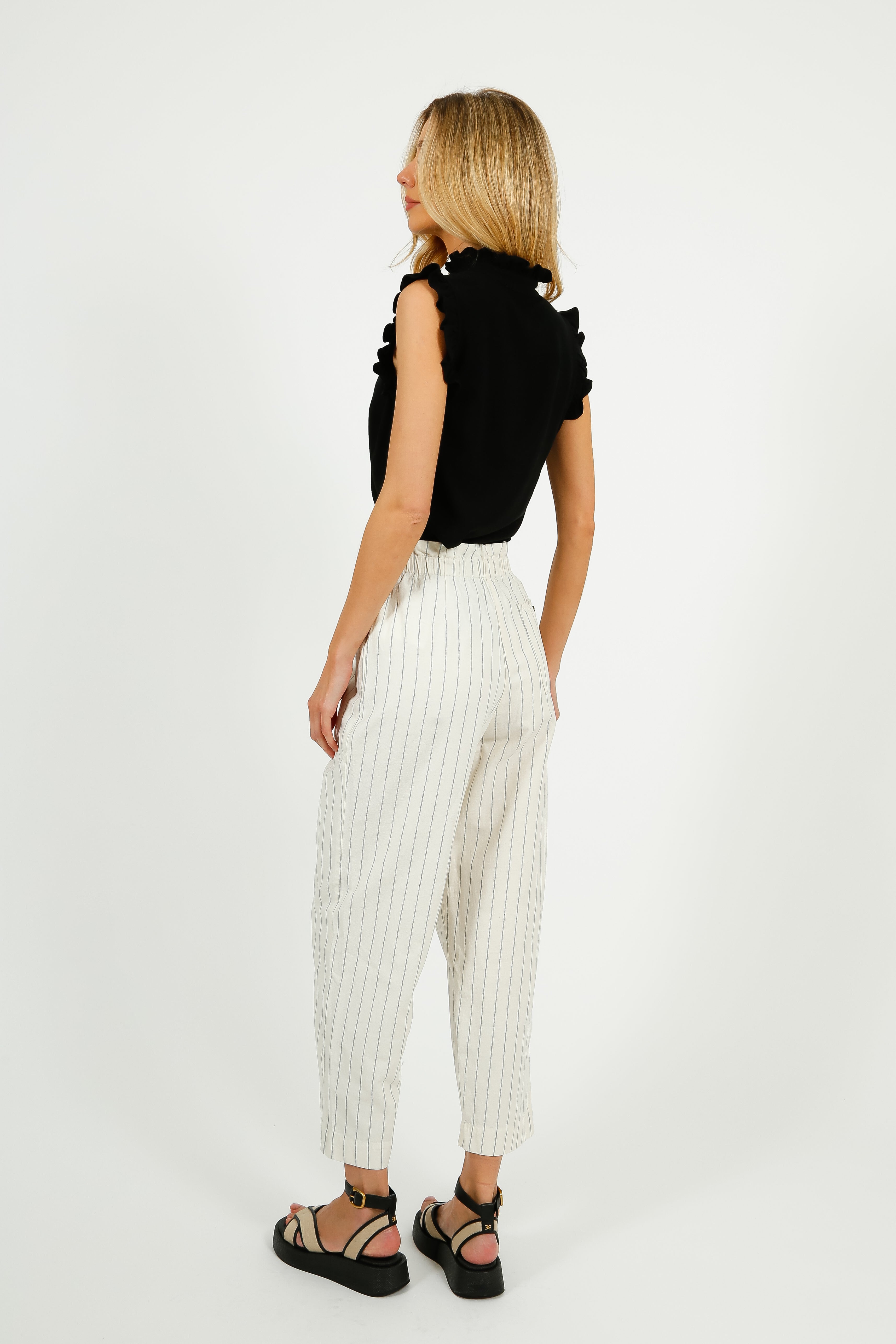 BR Lilo Pants in Stripe Ecru