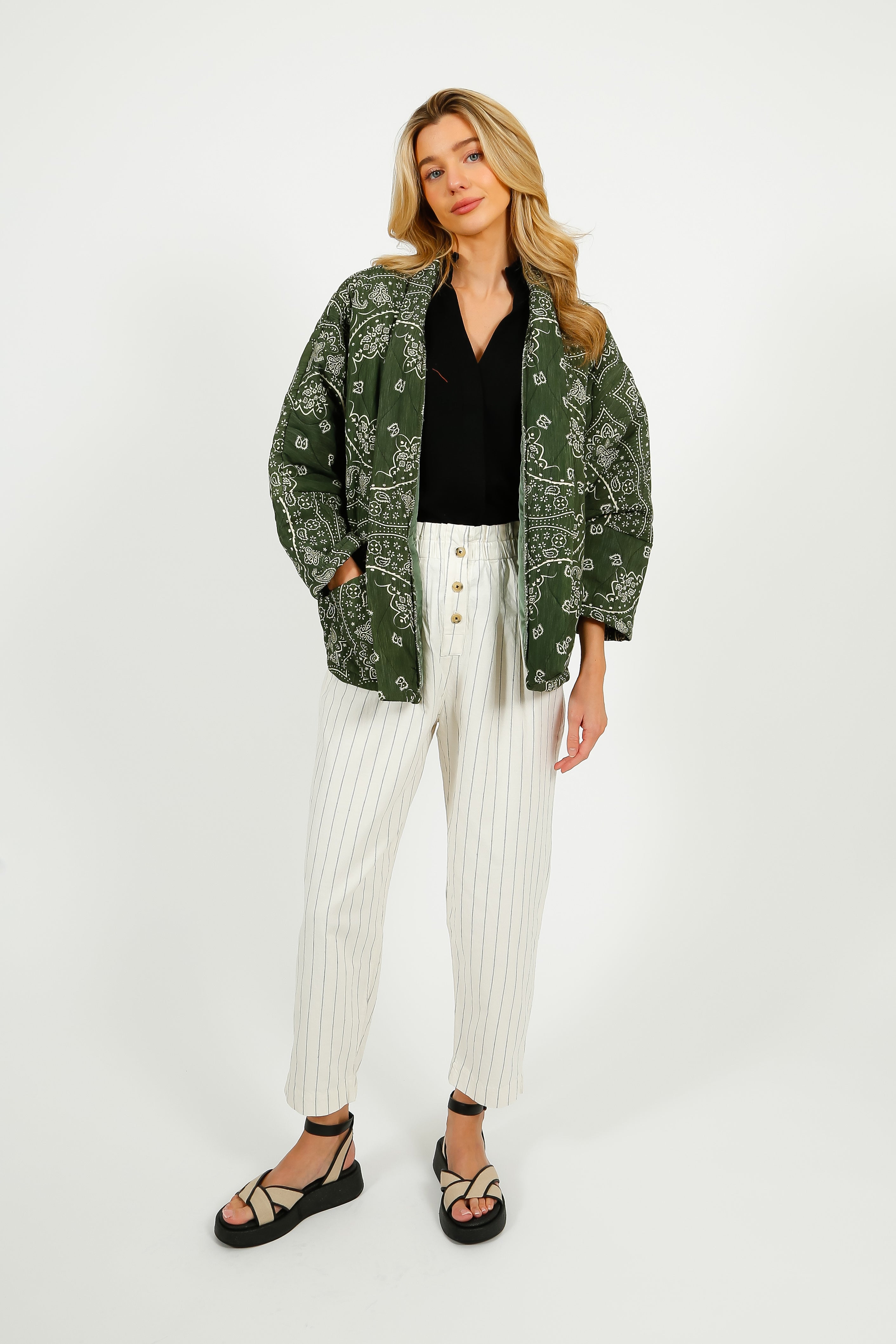 BR Lilo Pants in Stripe Ecru