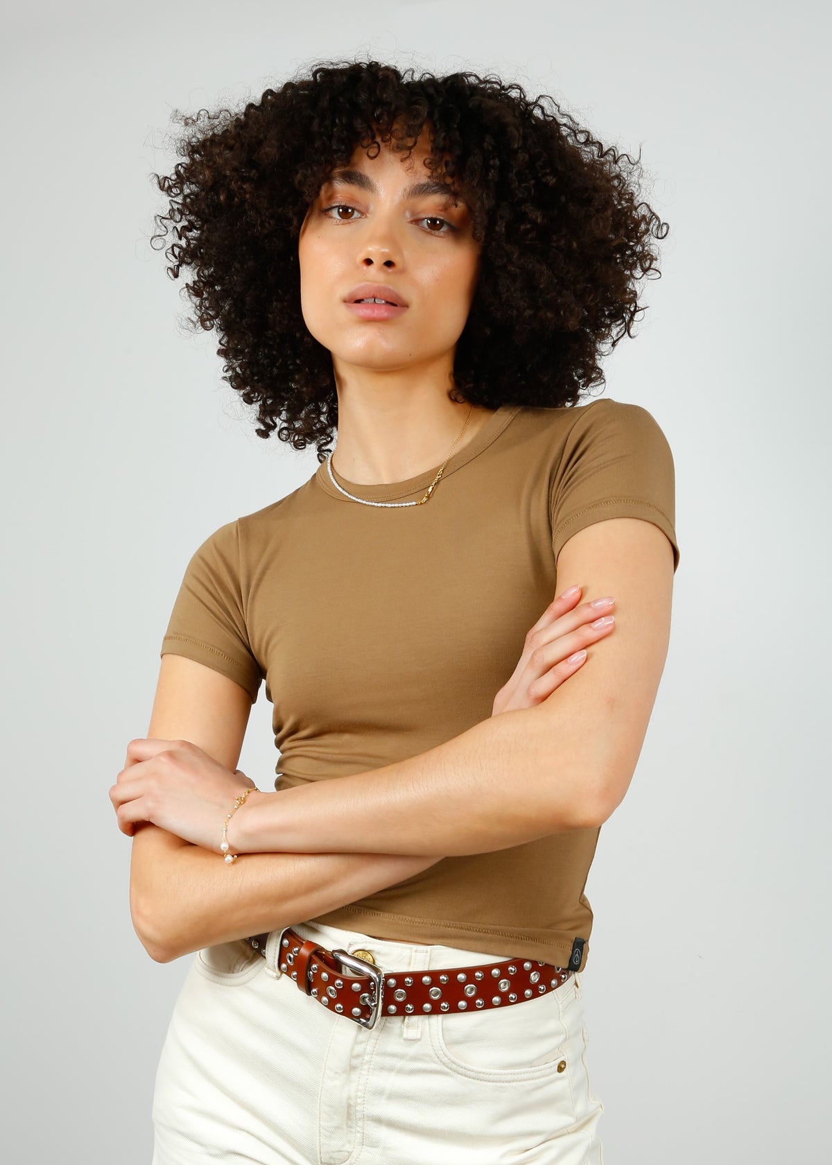 R&B Luca Baby Tee in Khaki