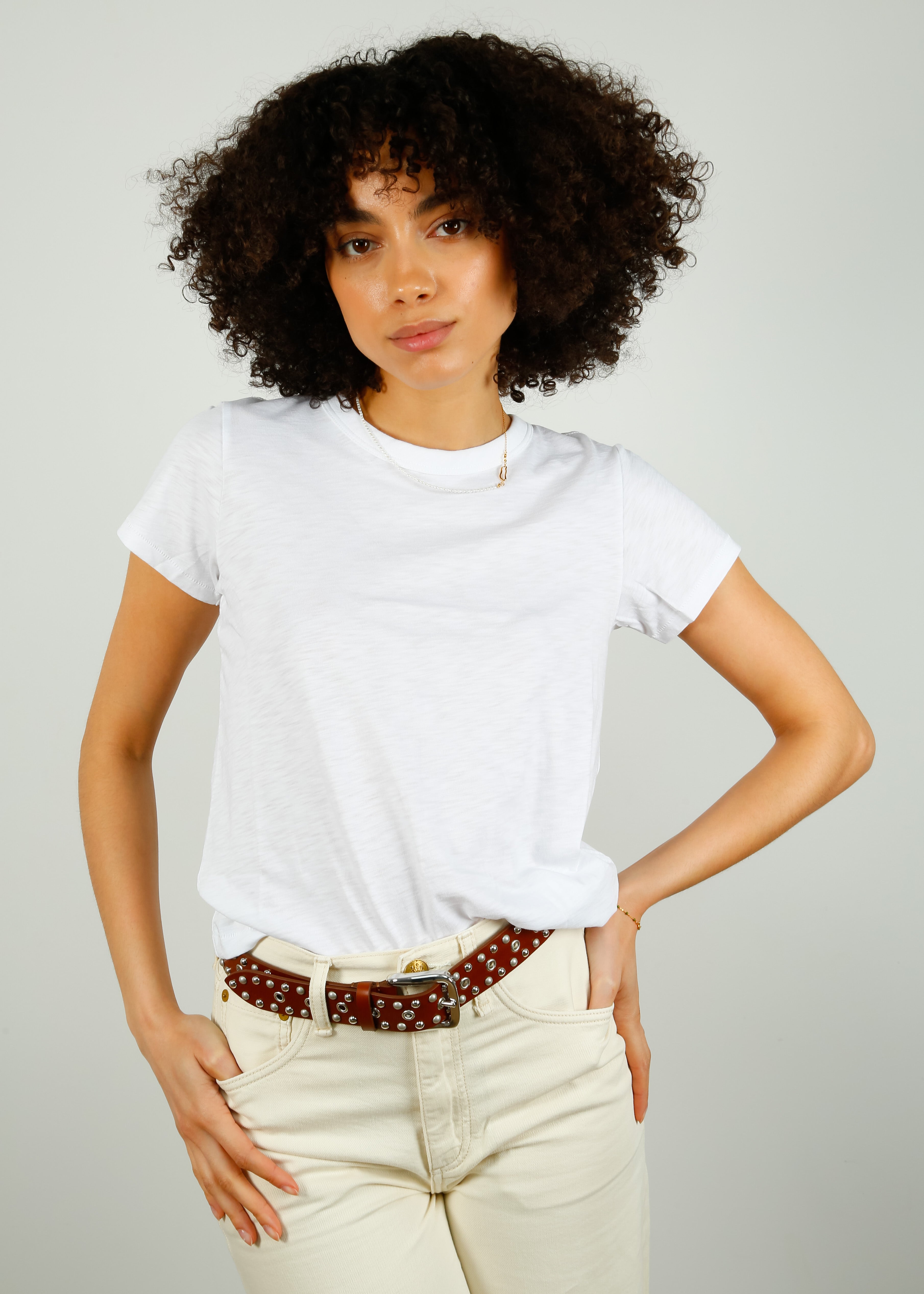 R&B The Slub Tee in White