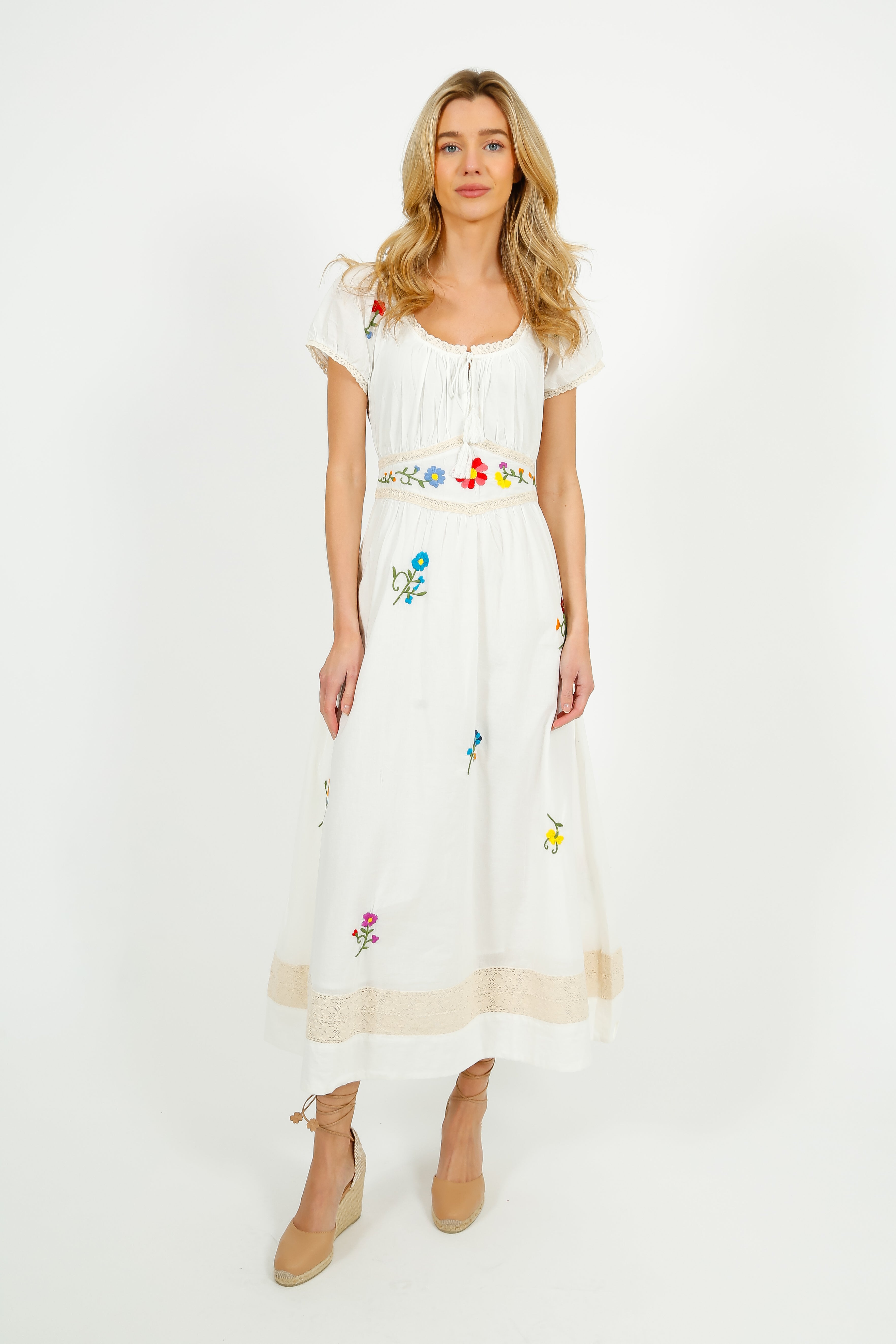 RIXO Alani Dress in Ombre Floral Embroidery