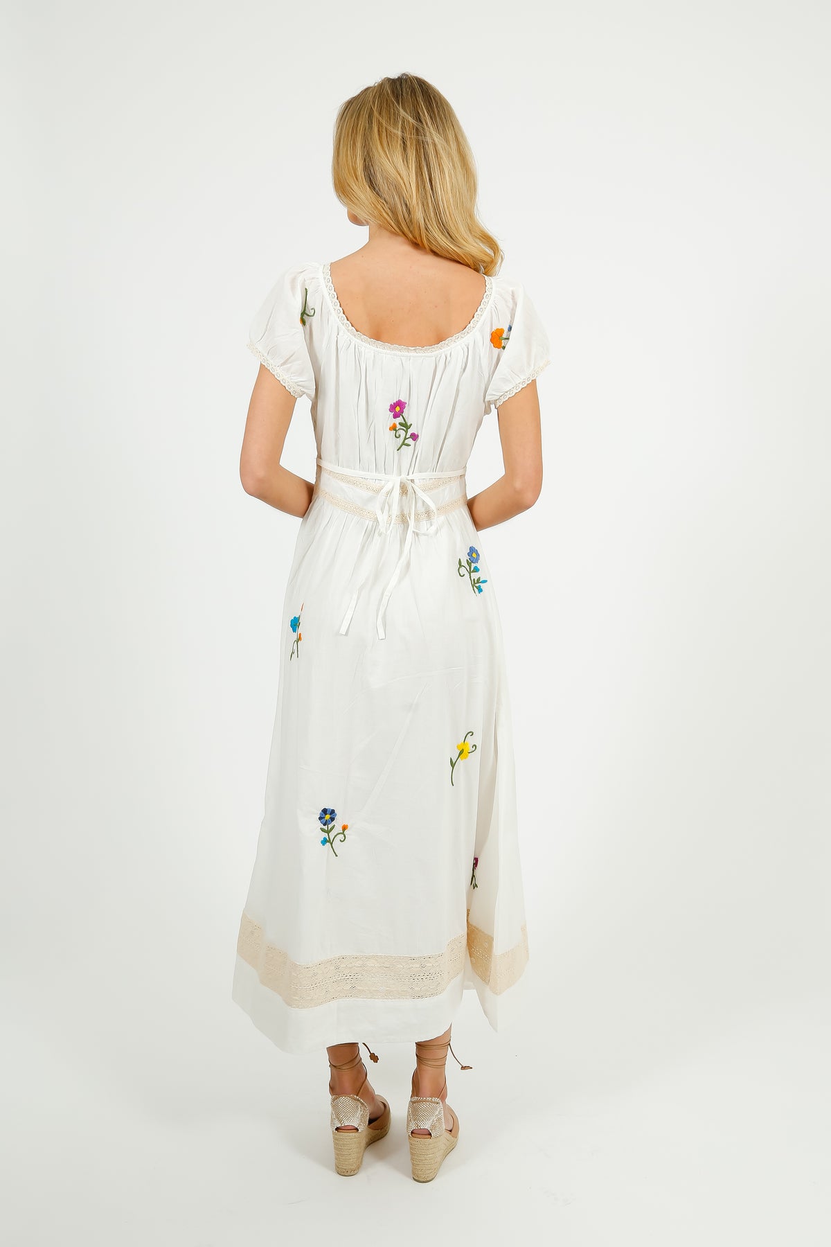 RIXO Alani Dress in Ombre Floral Embroidery