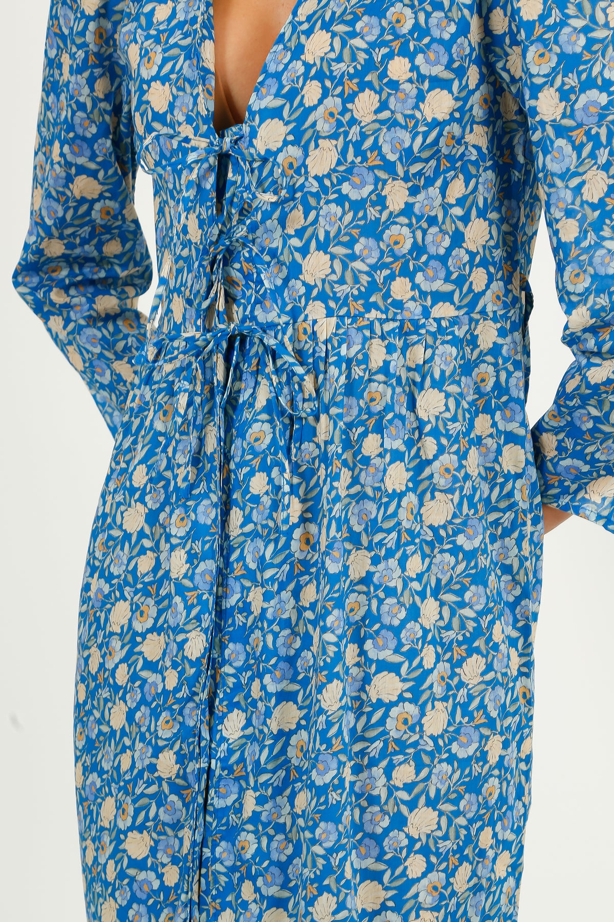 RIXO Franchi Dress in Shell Pansy Indigo