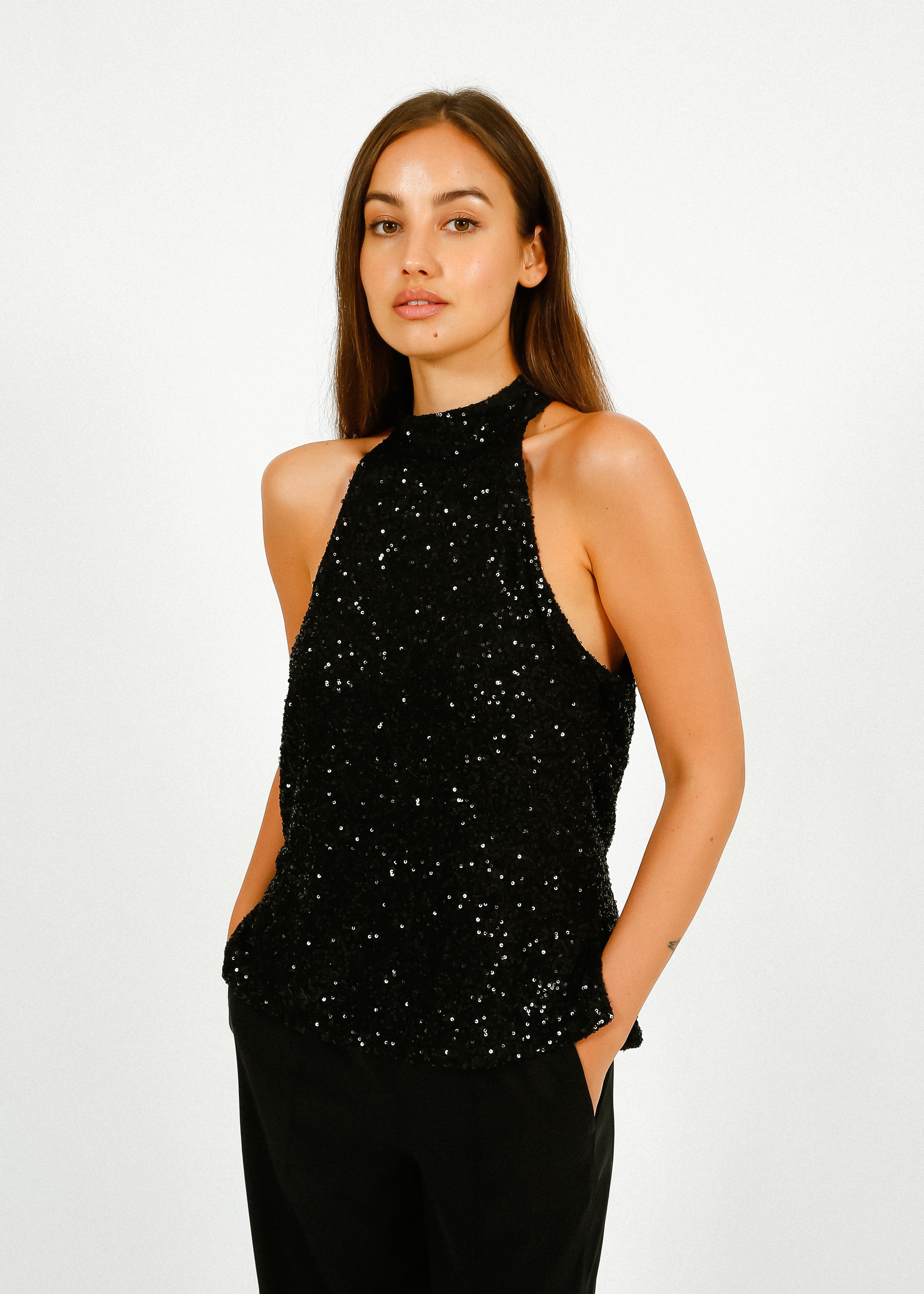 Primrose Park Frida Top in Black Sequin