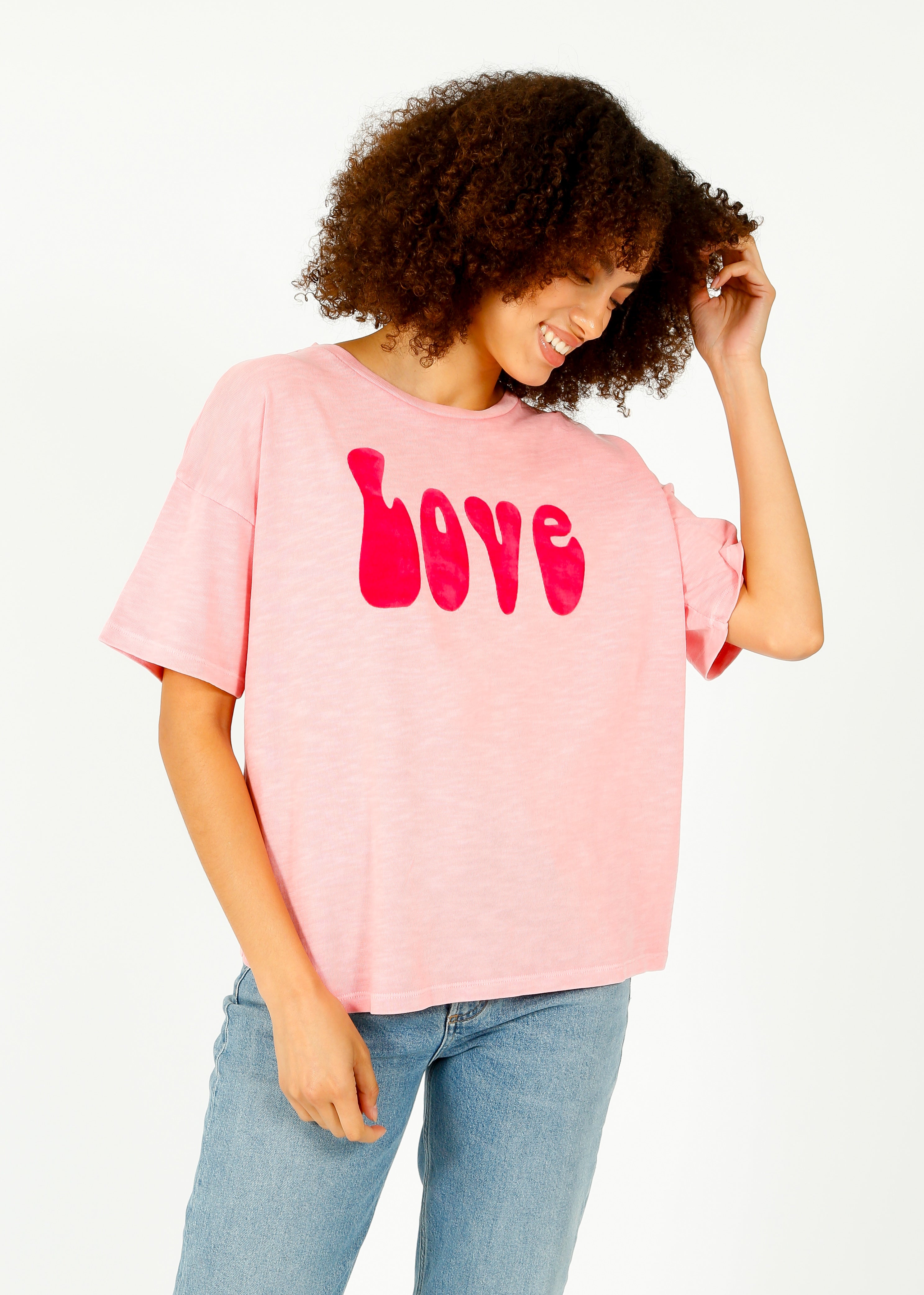 FIVE 2402 Love Tee in Bubblegum