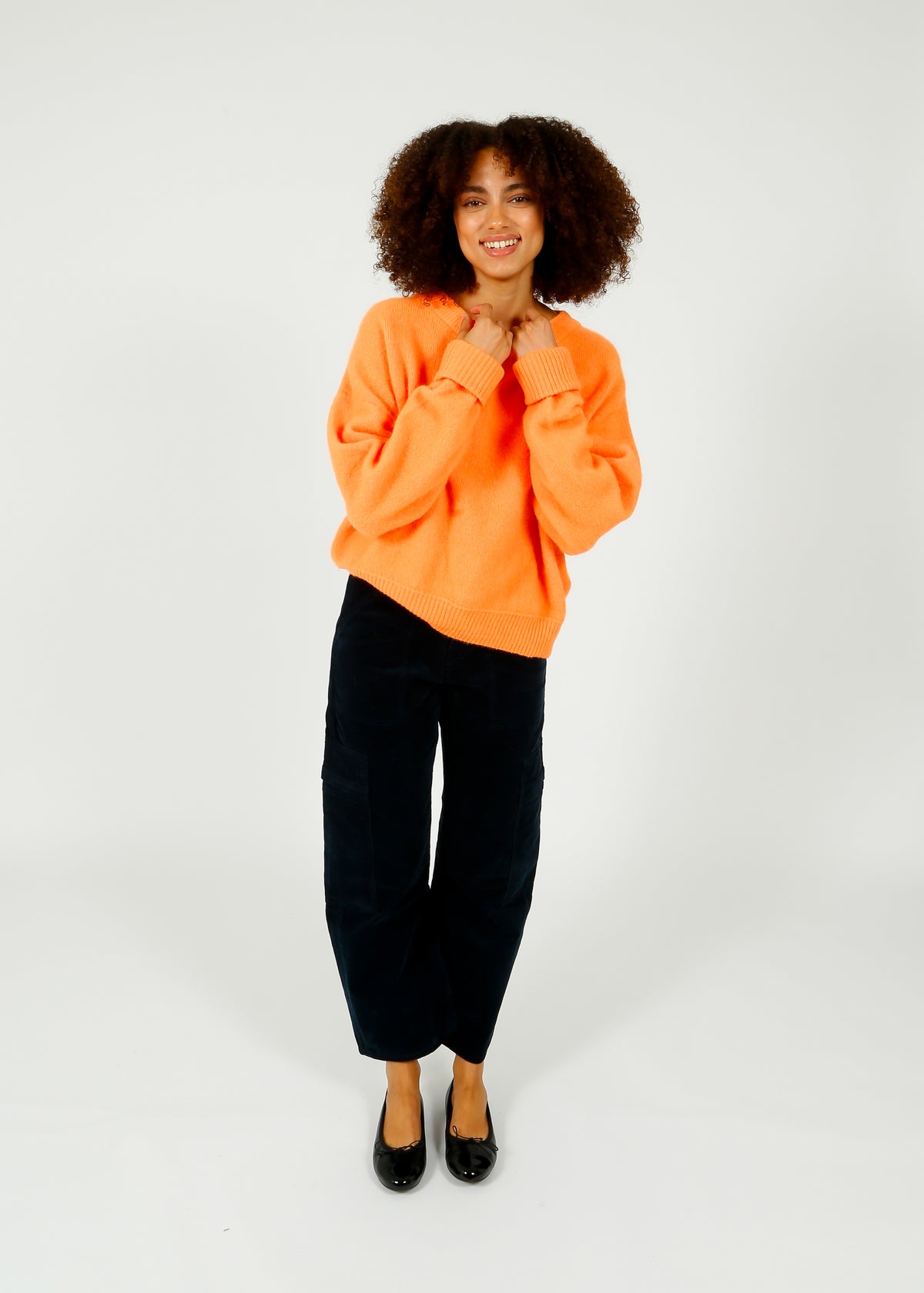 American Vintage Vitow Knit in Carrot Fluro