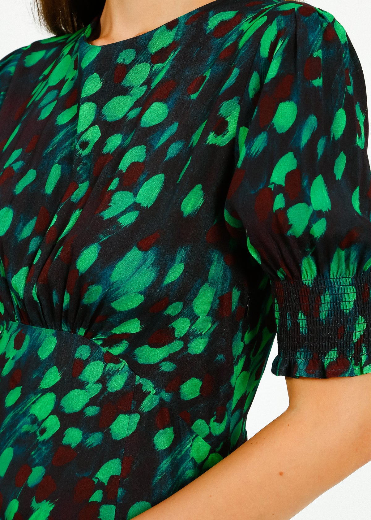 Primrose Park Dani Dress in Brushstroke Green