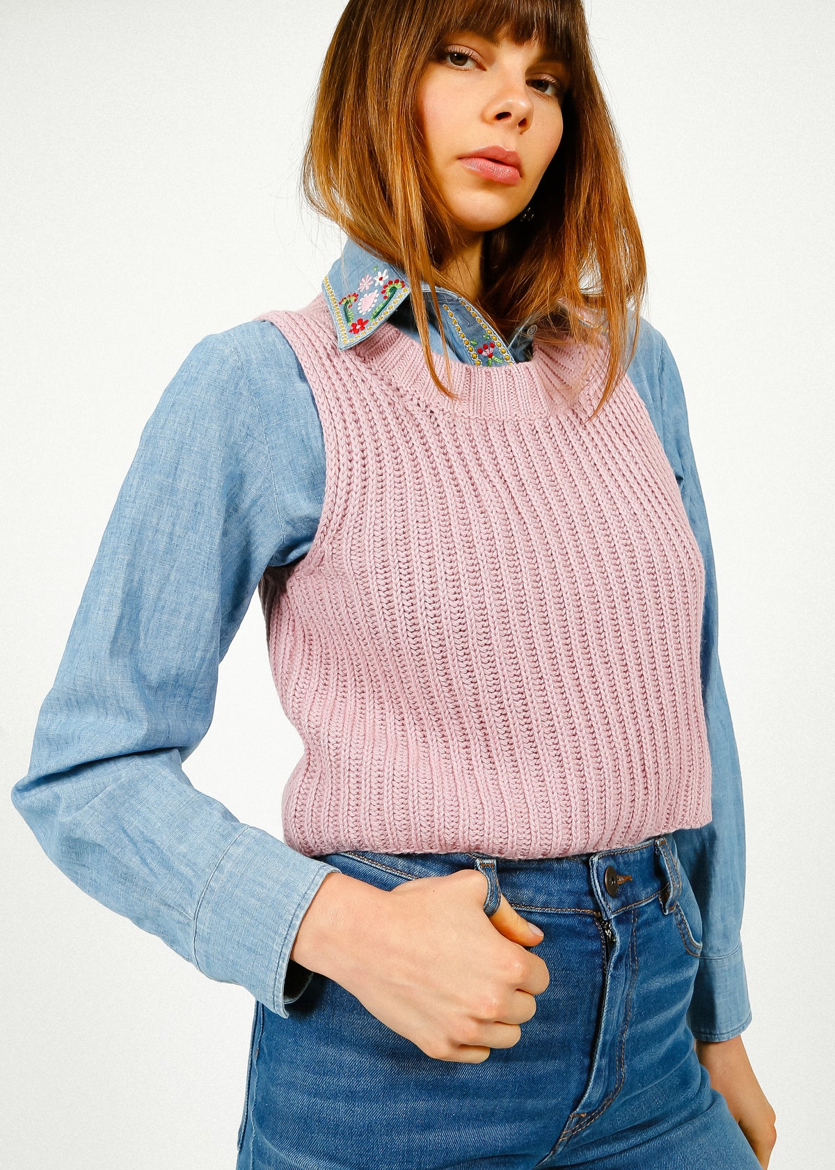MM Palchi Knit Vest in Peony
