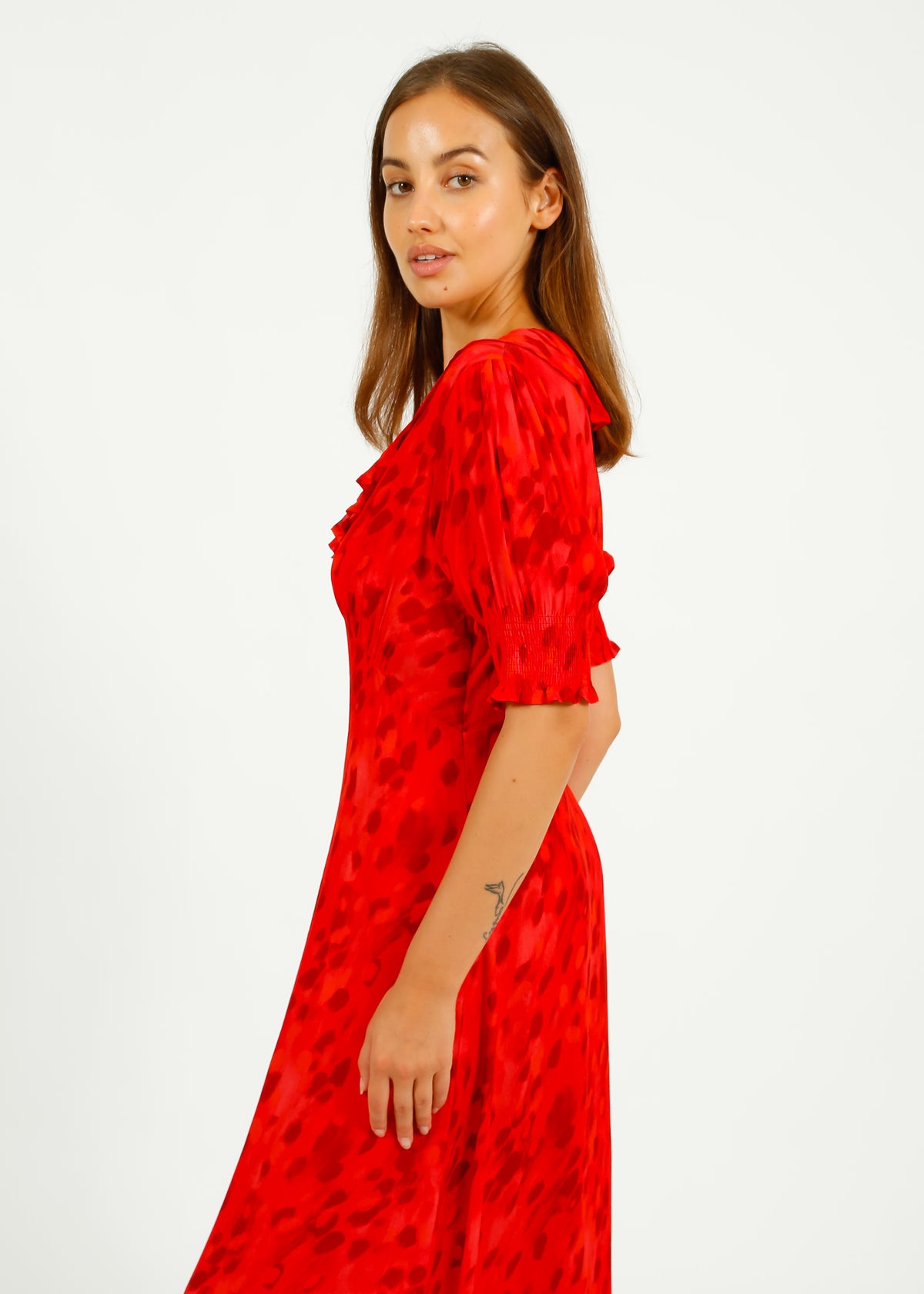 Primrose Park Dolly Dress in Brushwork Red