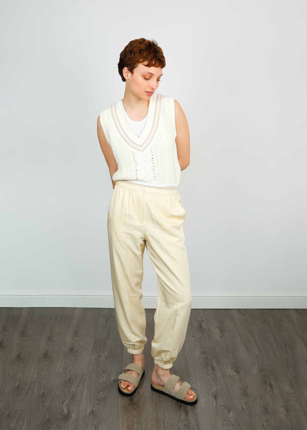 JOSEPH Taio Trousers in Alabaster